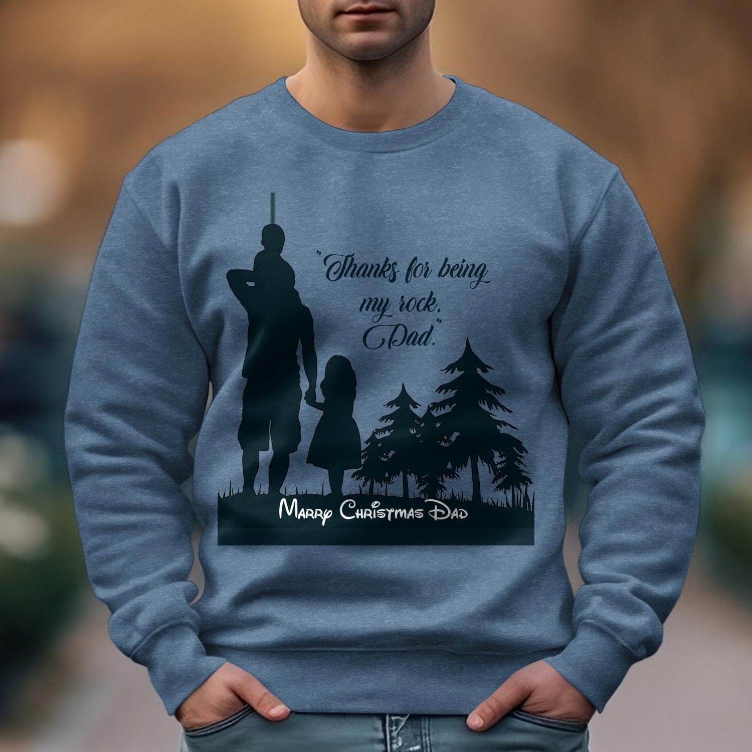 Printify Sweatshirt Cheers to Dad's Love, Daughter's Laughter: Christmas Unisex Garment-Dyed Sweatshirt