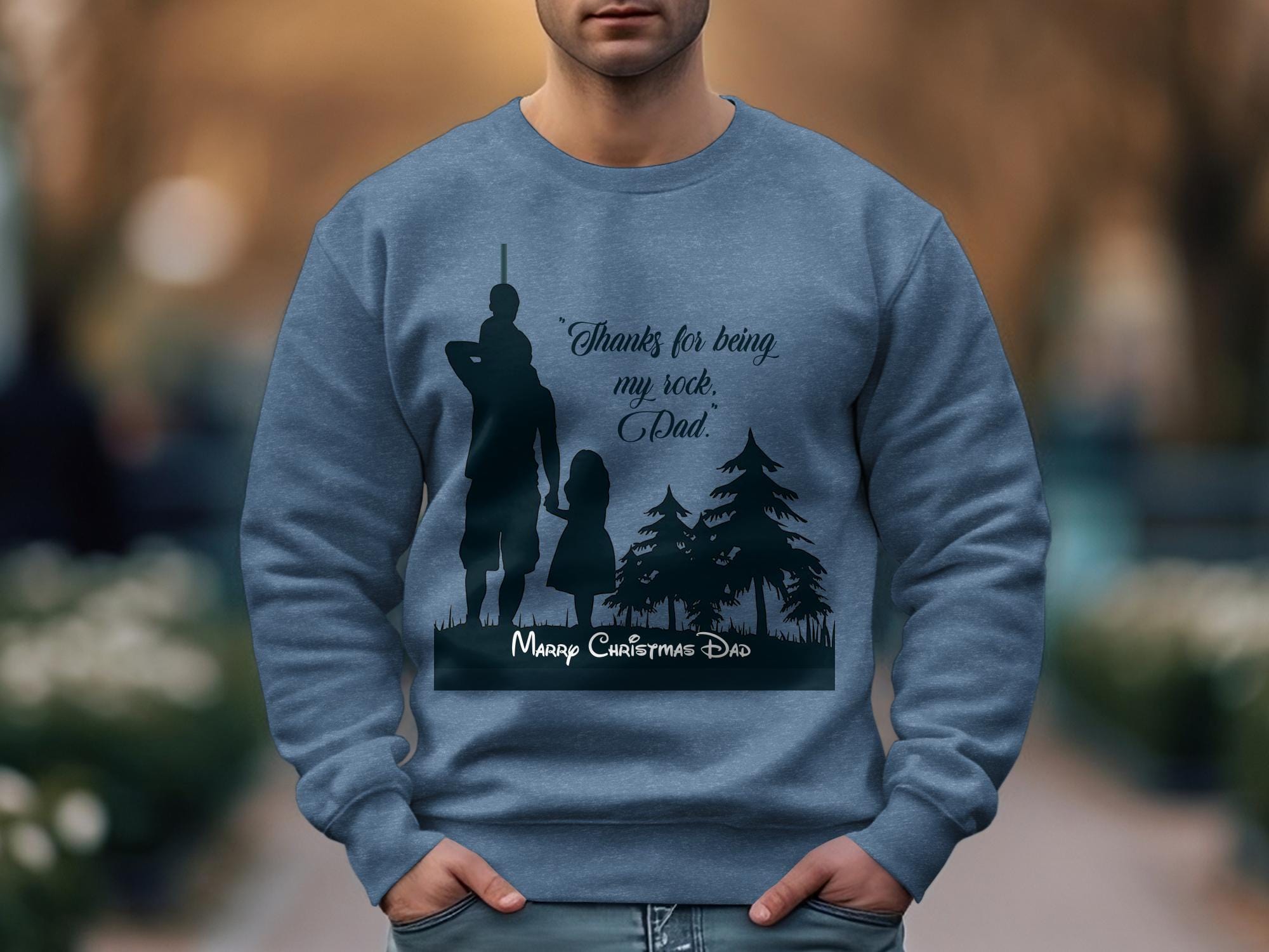 Printify Sweatshirt Cheers to Dad's Love, Daughter's Laughter: Christmas Unisex Garment-Dyed Sweatshirt