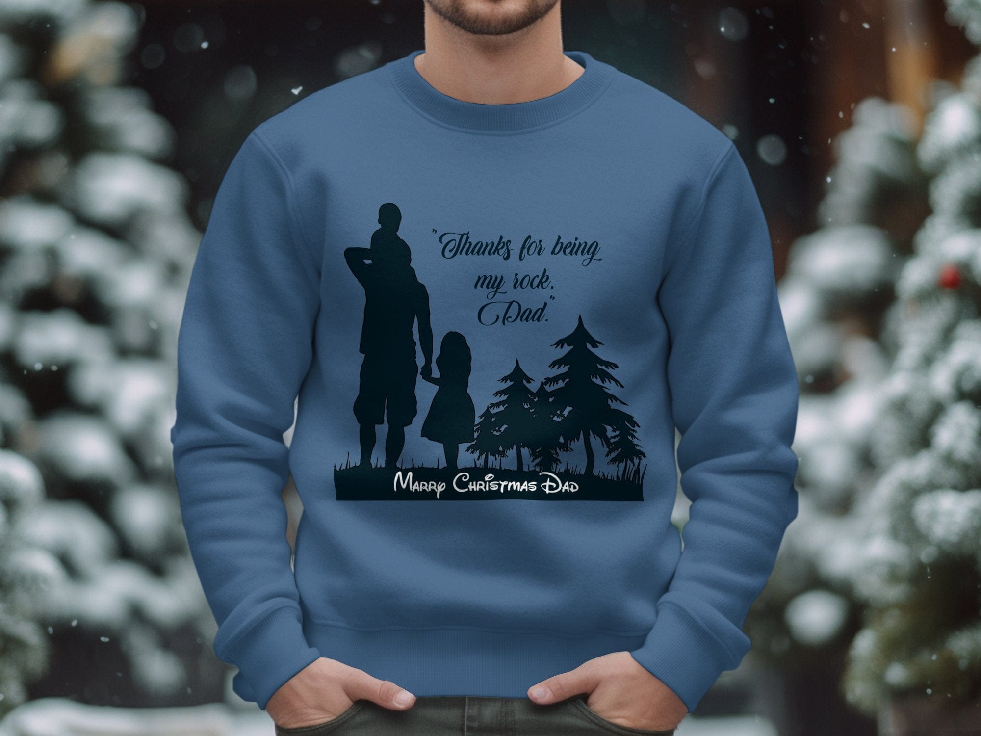 Printify Sweatshirt Cheers to Dad's Love, Daughter's Laughter: Christmas Unisex Garment-Dyed Sweatshirt