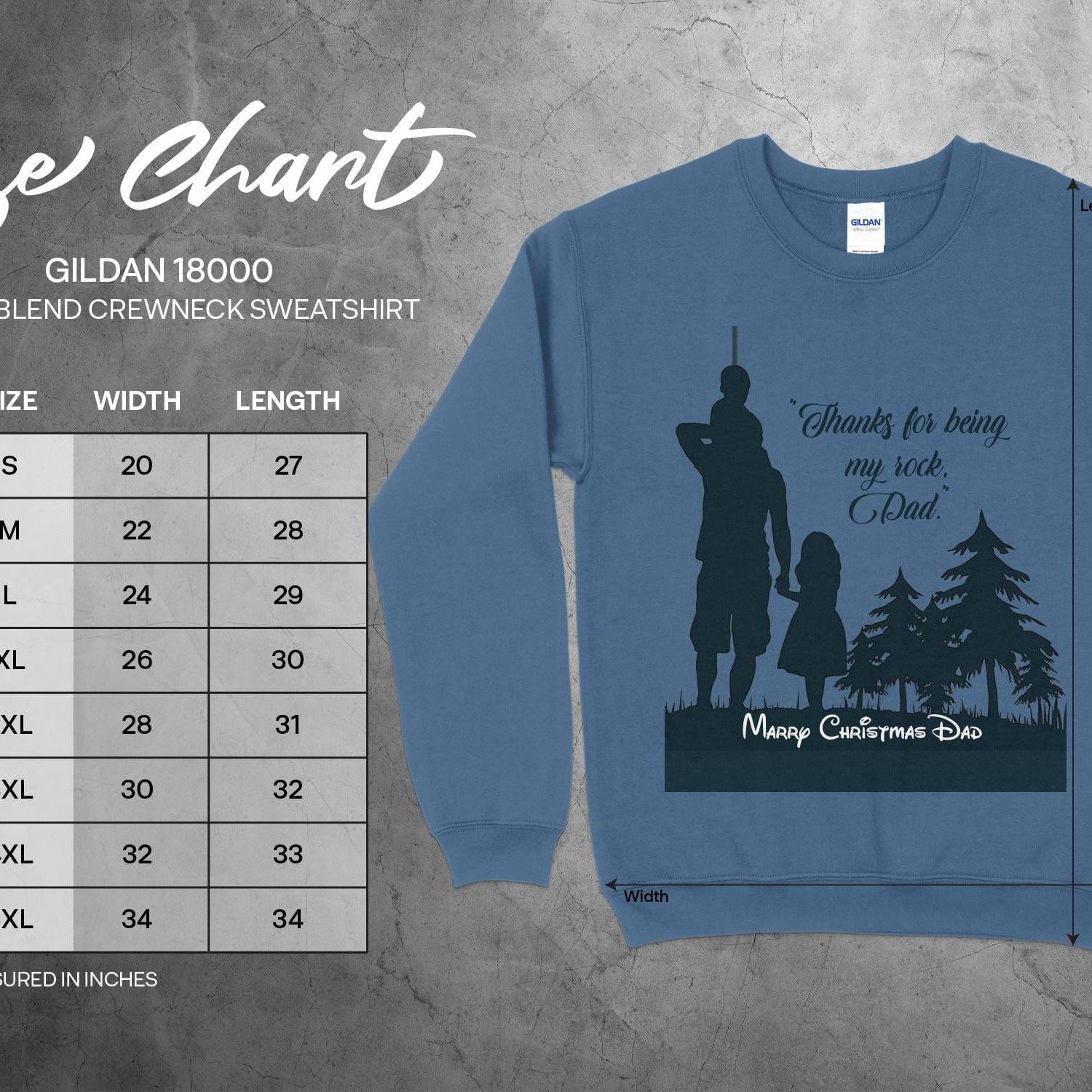 Printify Sweatshirt Cheers to Dad's Love, Daughter's Laughter: Christmas Unisex Garment-Dyed Sweatshirt