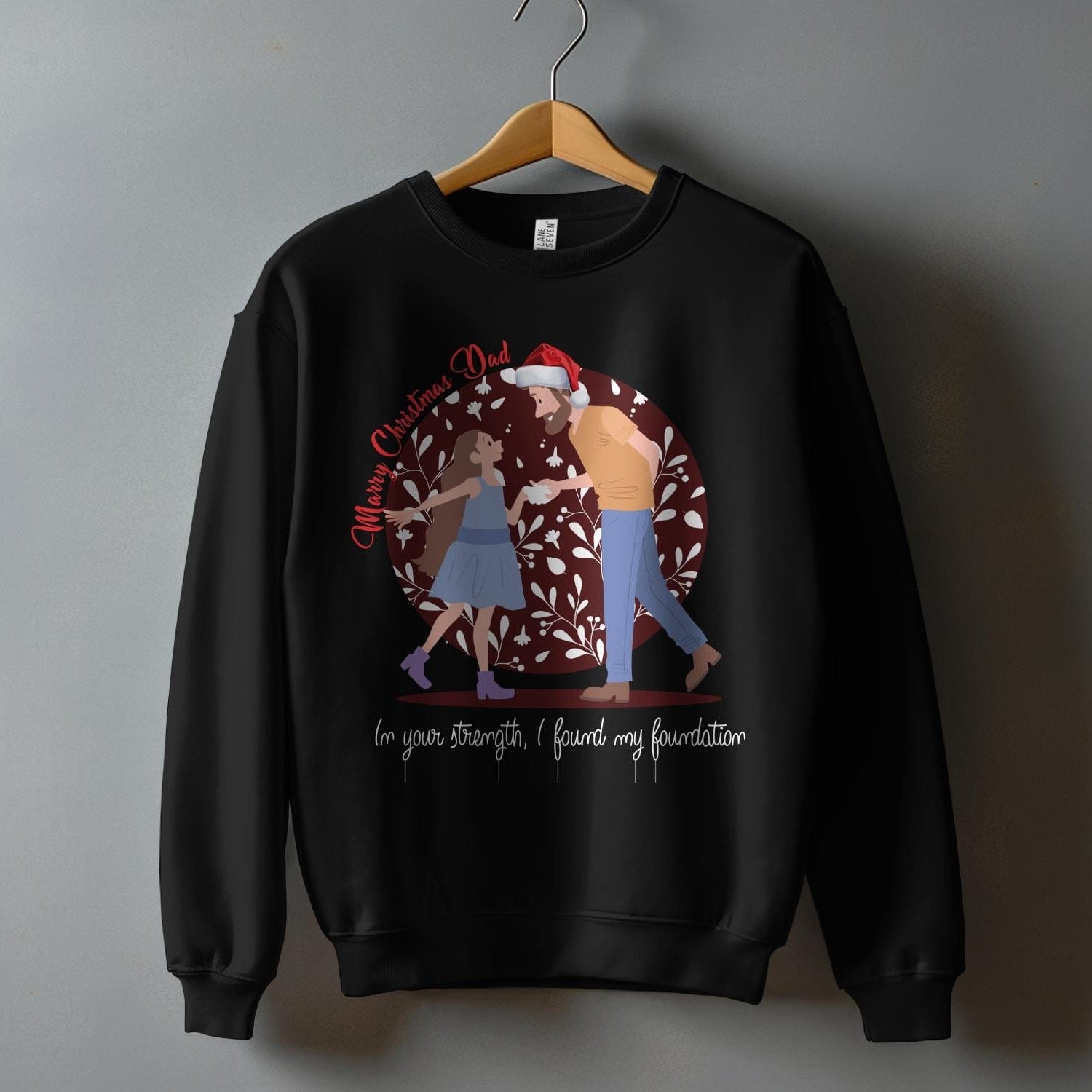 Printify Sweatshirt Cheers to Dad's Love, Daughter's Laughter: Christmas Unisex Heavy Blend™ Crewneck Sweatshirt