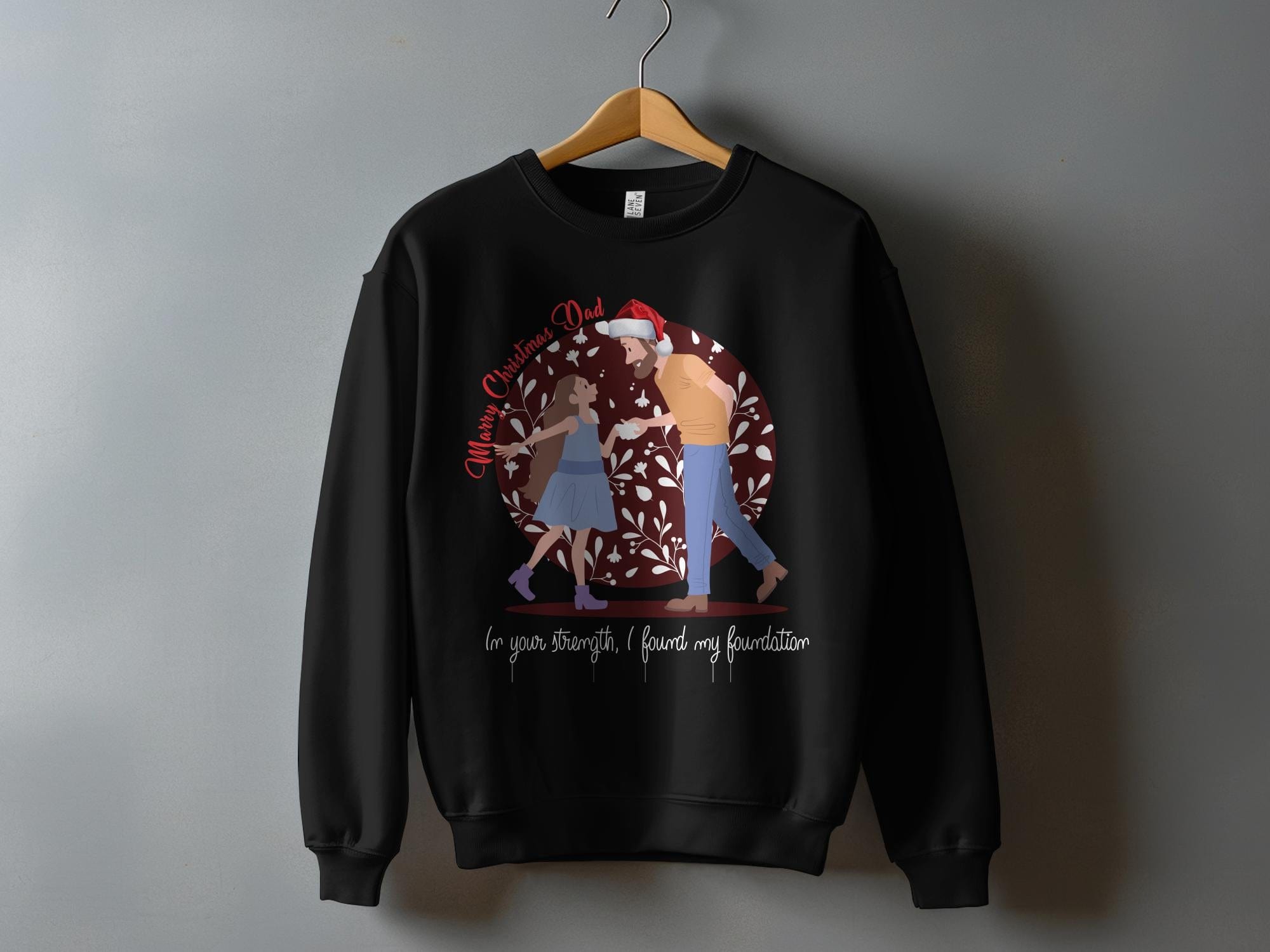 Printify Sweatshirt Cheers to Dad's Love, Daughter's Laughter: Christmas Unisex Heavy Blend™ Crewneck Sweatshirt