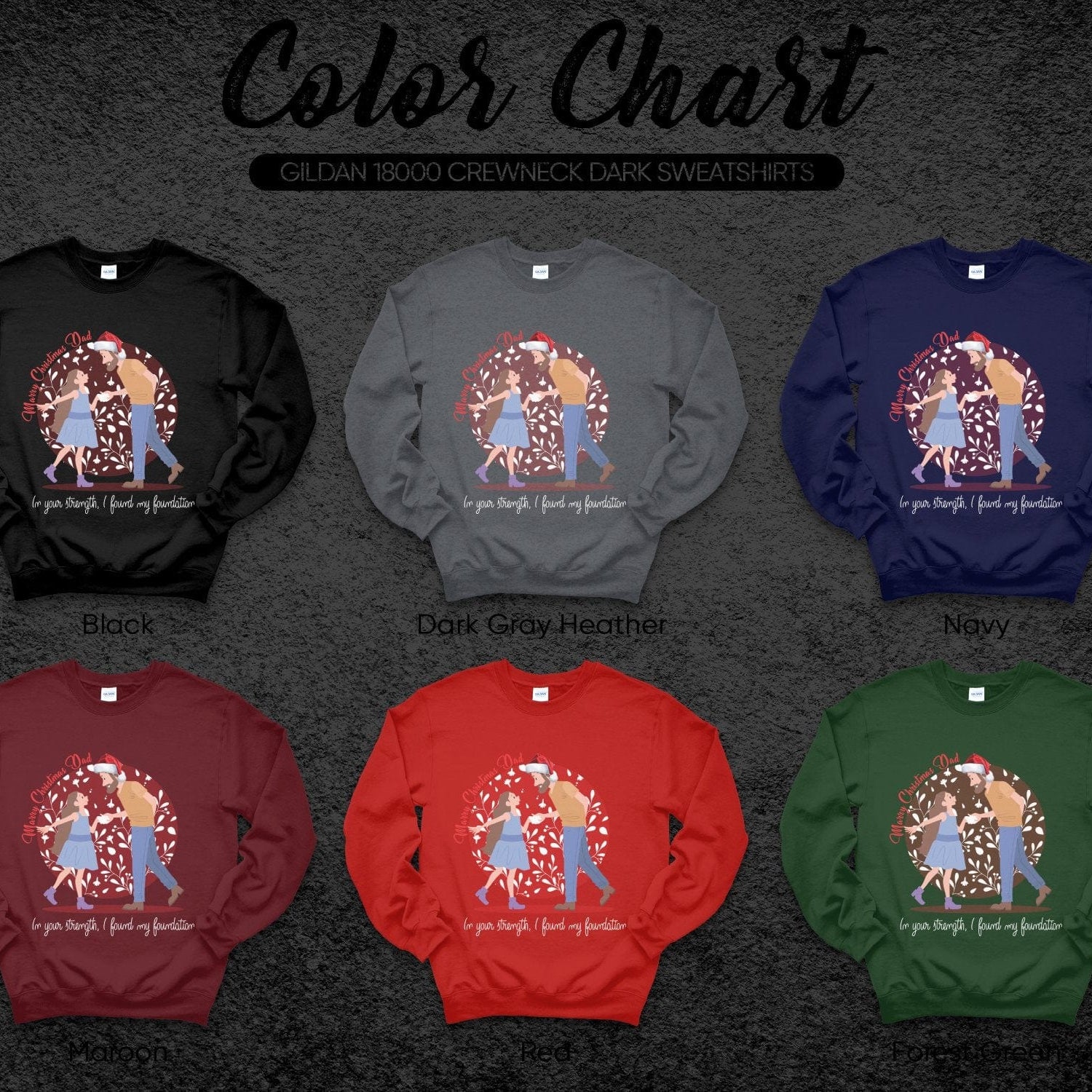 Printify Sweatshirt Cheers to Dad's Love, Daughter's Laughter: Christmas Unisex Heavy Blend™ Crewneck Sweatshirt