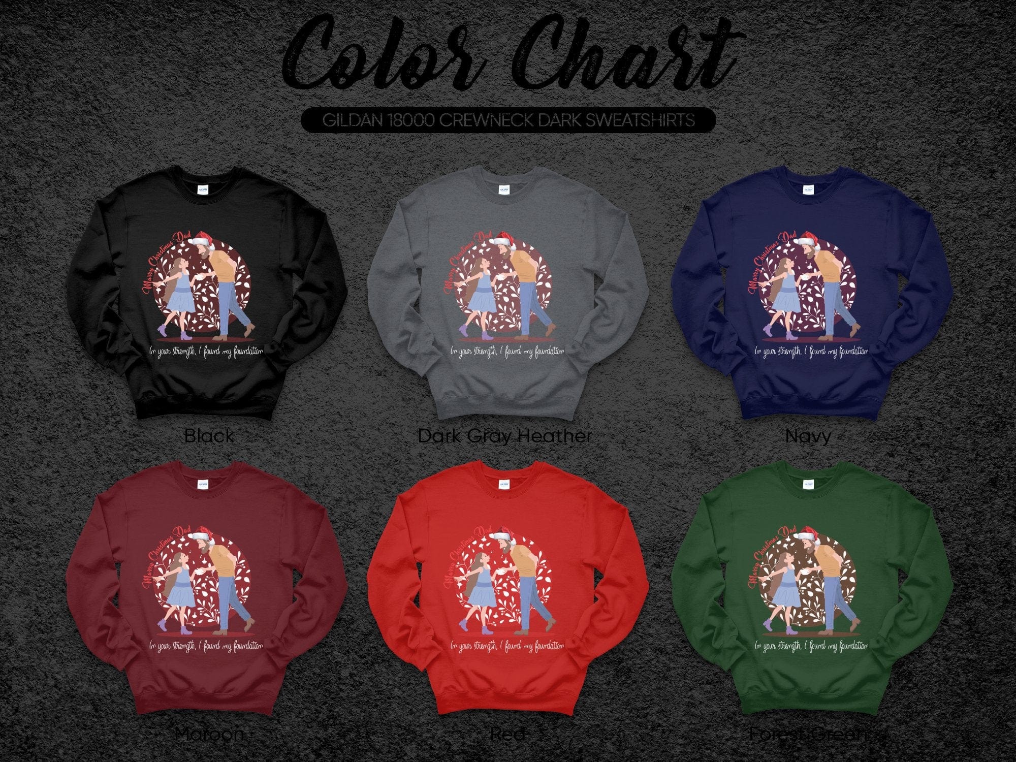 Printify Sweatshirt Cheers to Dad's Love, Daughter's Laughter: Christmas Unisex Heavy Blend™ Crewneck Sweatshirt