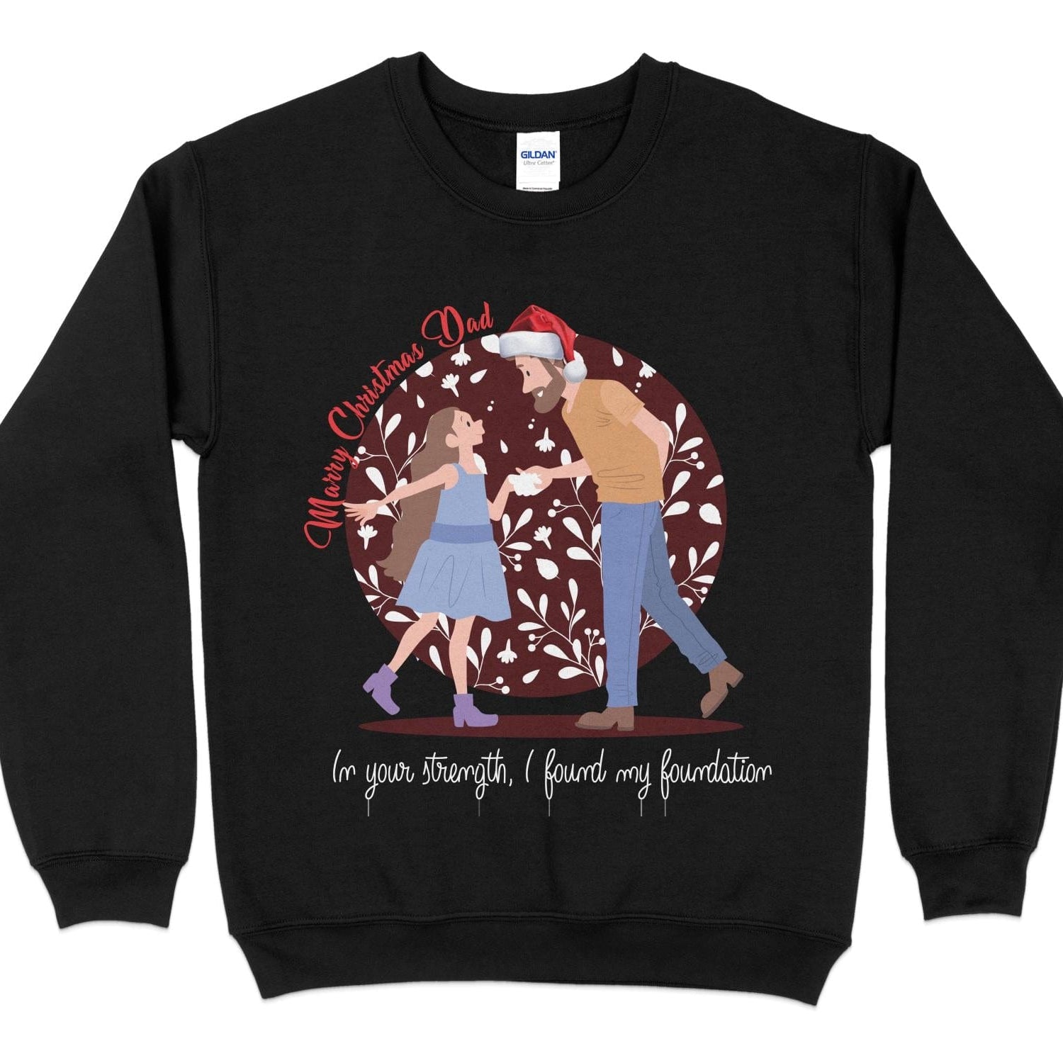 Printify Sweatshirt Cheers to Dad's Love, Daughter's Laughter: Christmas Unisex Heavy Blend™ Crewneck Sweatshirt
