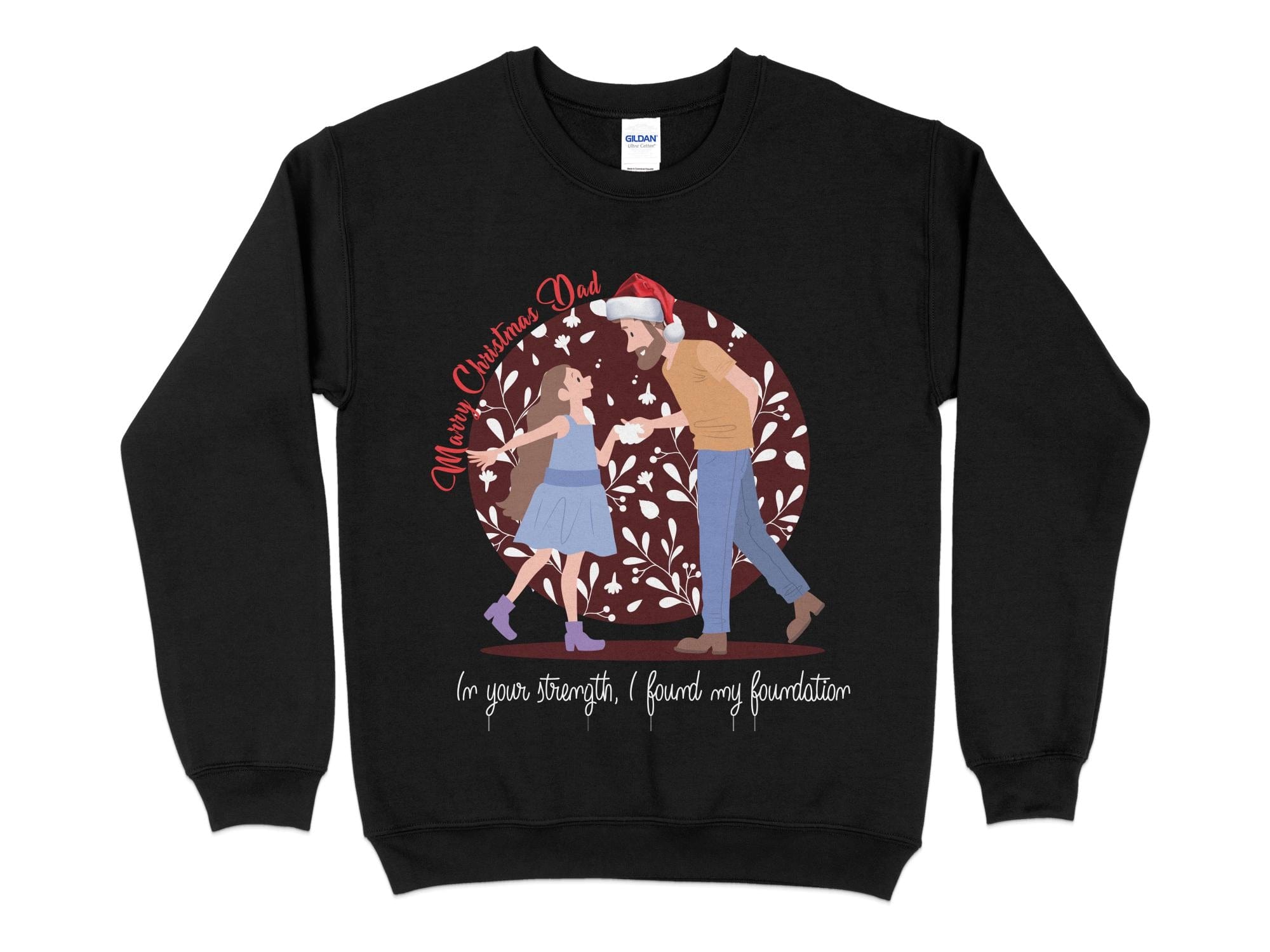 Printify Sweatshirt Cheers to Dad's Love, Daughter's Laughter: Christmas Unisex Heavy Blend™ Crewneck Sweatshirt