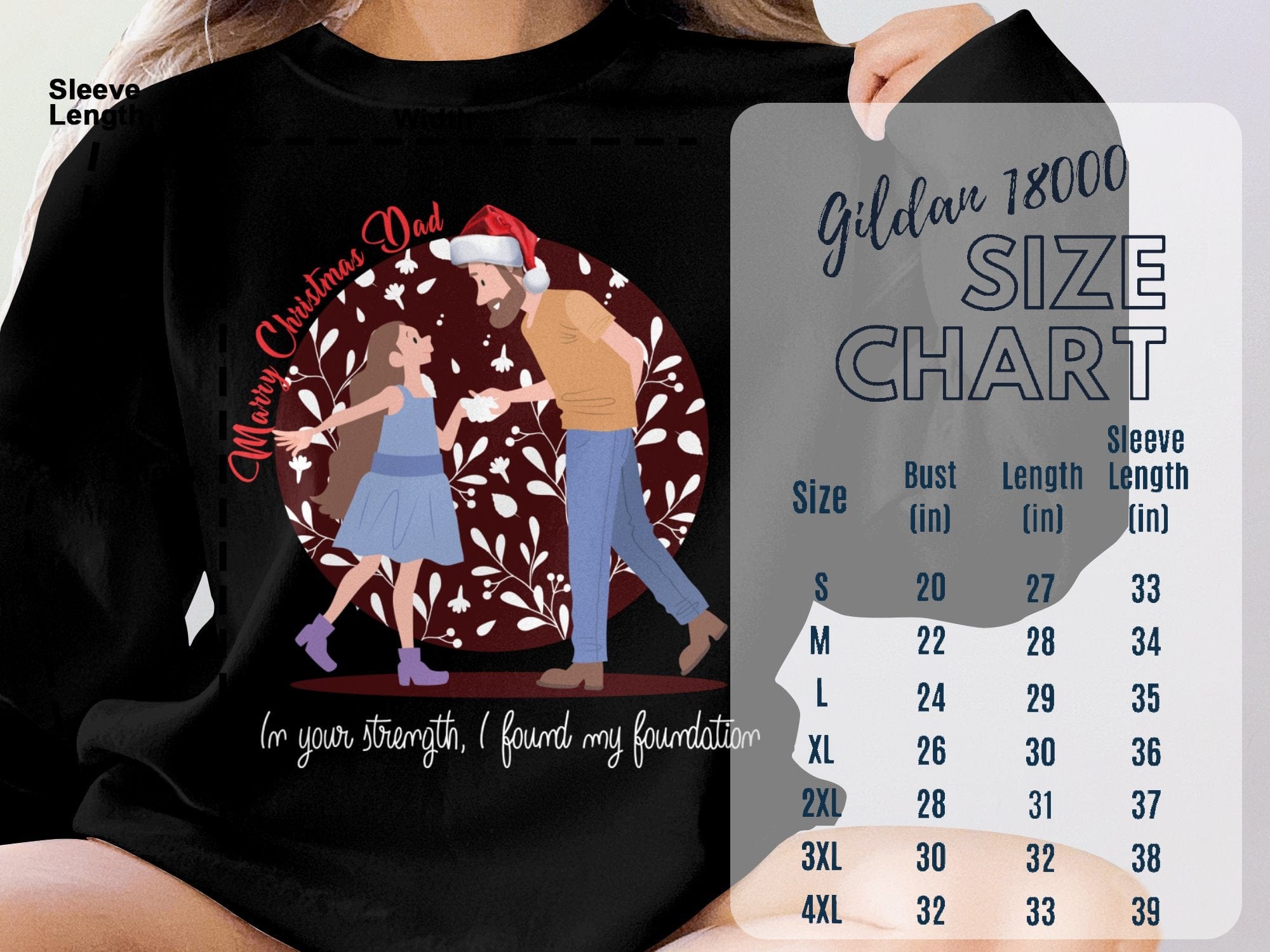 Printify Sweatshirt Cheers to Dad's Love, Daughter's Laughter: Christmas Unisex Heavy Blend™ Crewneck Sweatshirt