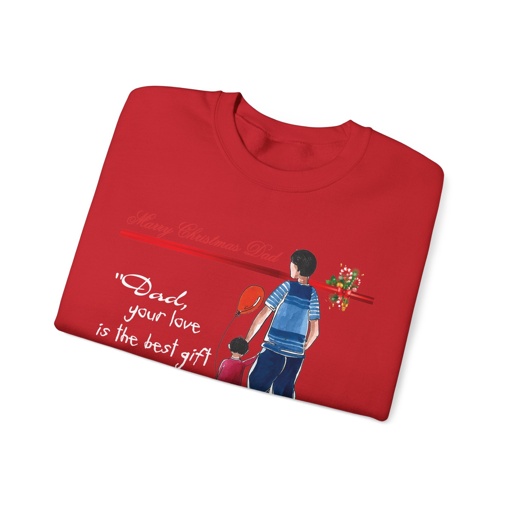 Printify Sweatshirt Daddy's Little Elves: A Christmas Blend of Love and Laughter-Unisex Heavy Blend™ Crewneck Sweatshirt