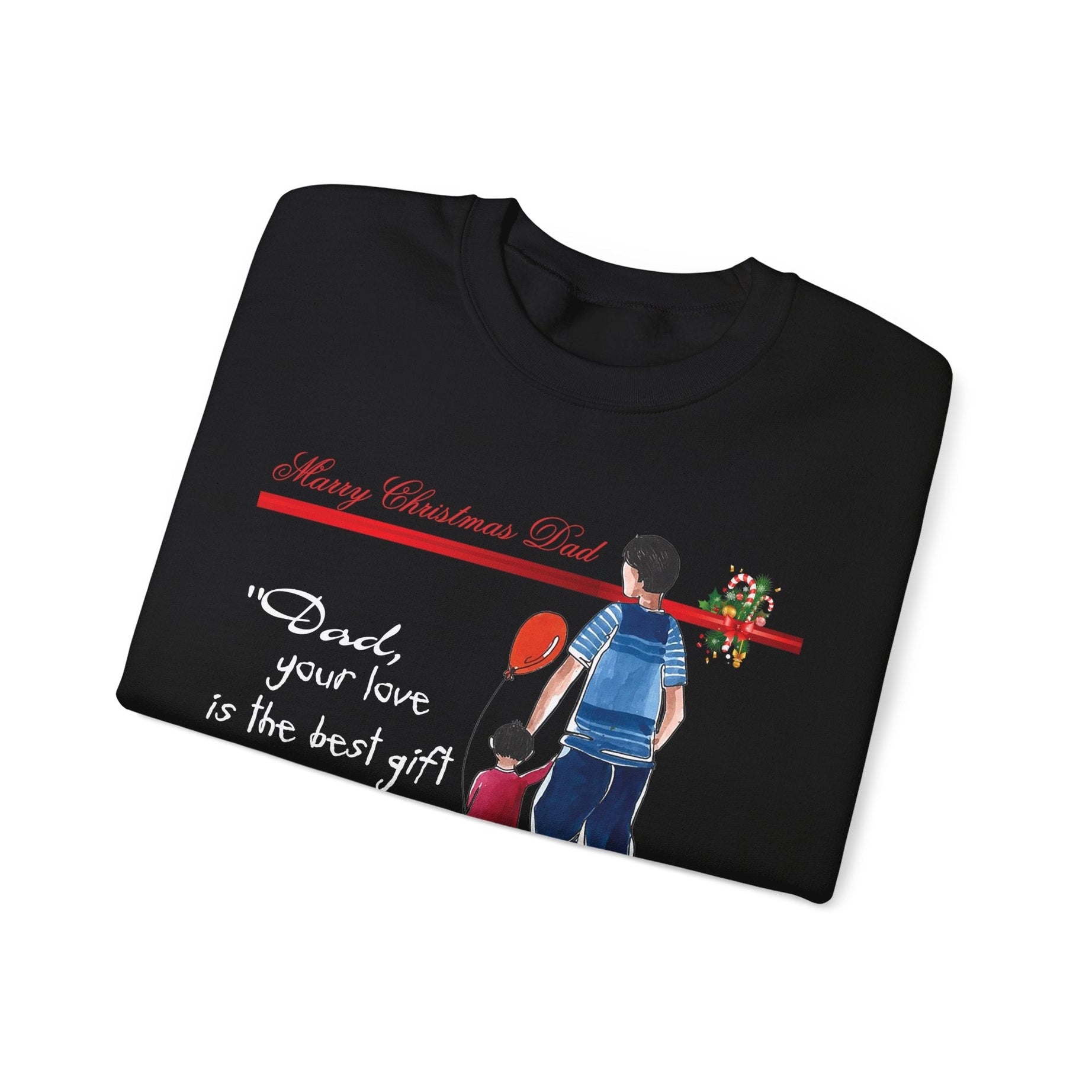 Printify Sweatshirt Daddy's Little Elves: A Christmas Blend of Love and Laughter-Unisex Heavy Blend™ Crewneck Sweatshirt