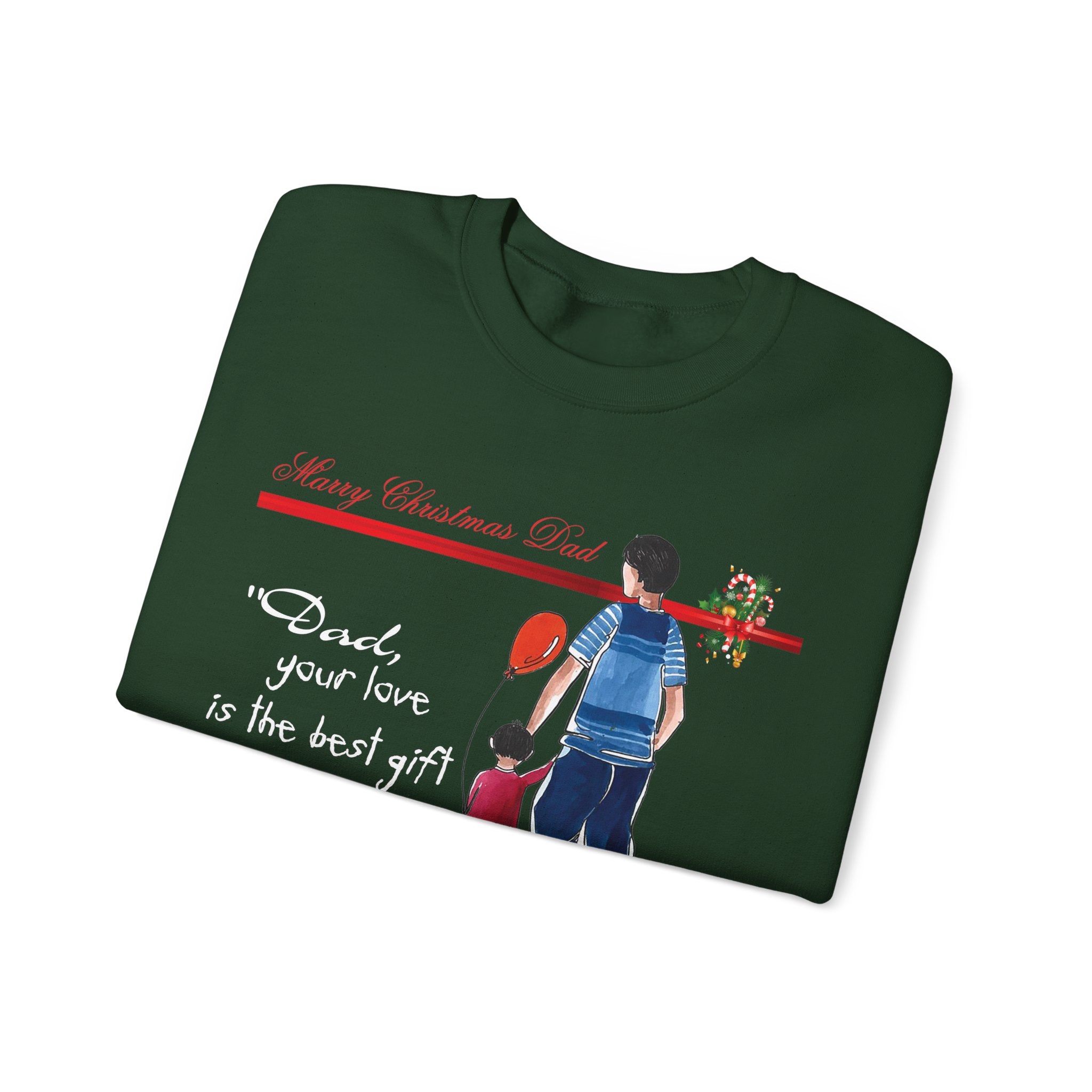 Printify Sweatshirt Daddy's Little Elves: A Christmas Blend of Love and Laughter-Unisex Heavy Blend™ Crewneck Sweatshirt