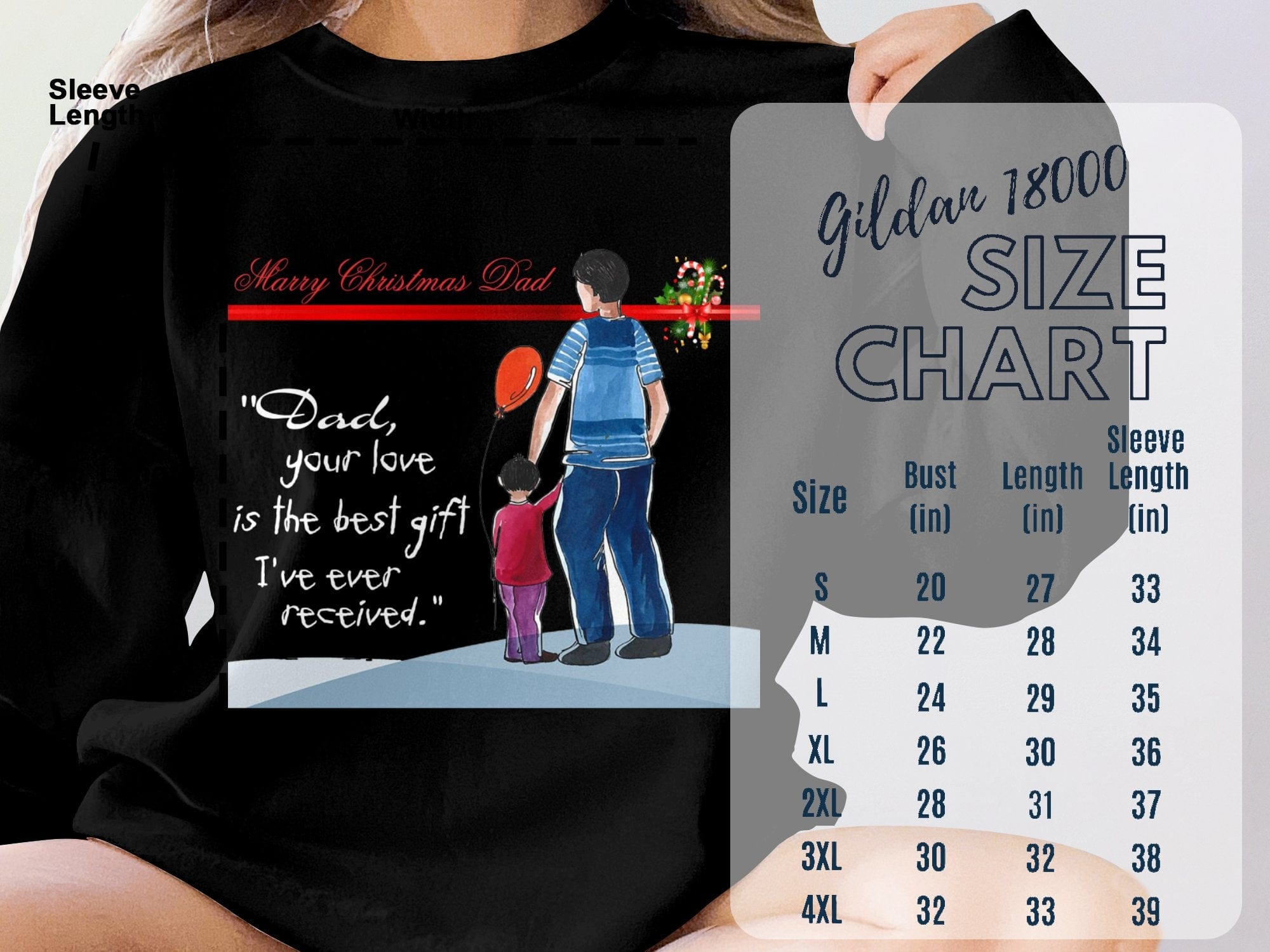 Printify Sweatshirt Daddy's Little Elves: A Christmas Blend of Love and Laughter-Unisex Heavy Blend™ Crewneck Sweatshirt