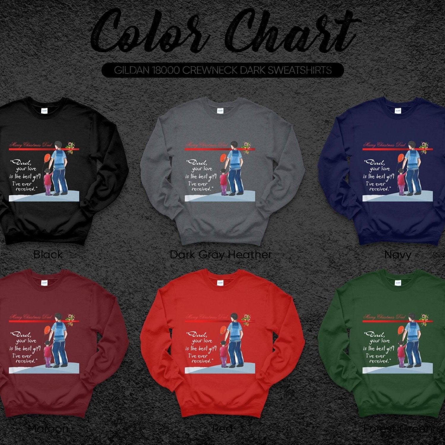 Printify Sweatshirt Daddy's Little Elves: A Christmas Blend of Love and Laughter-Unisex Heavy Blend™ Crewneck Sweatshirt