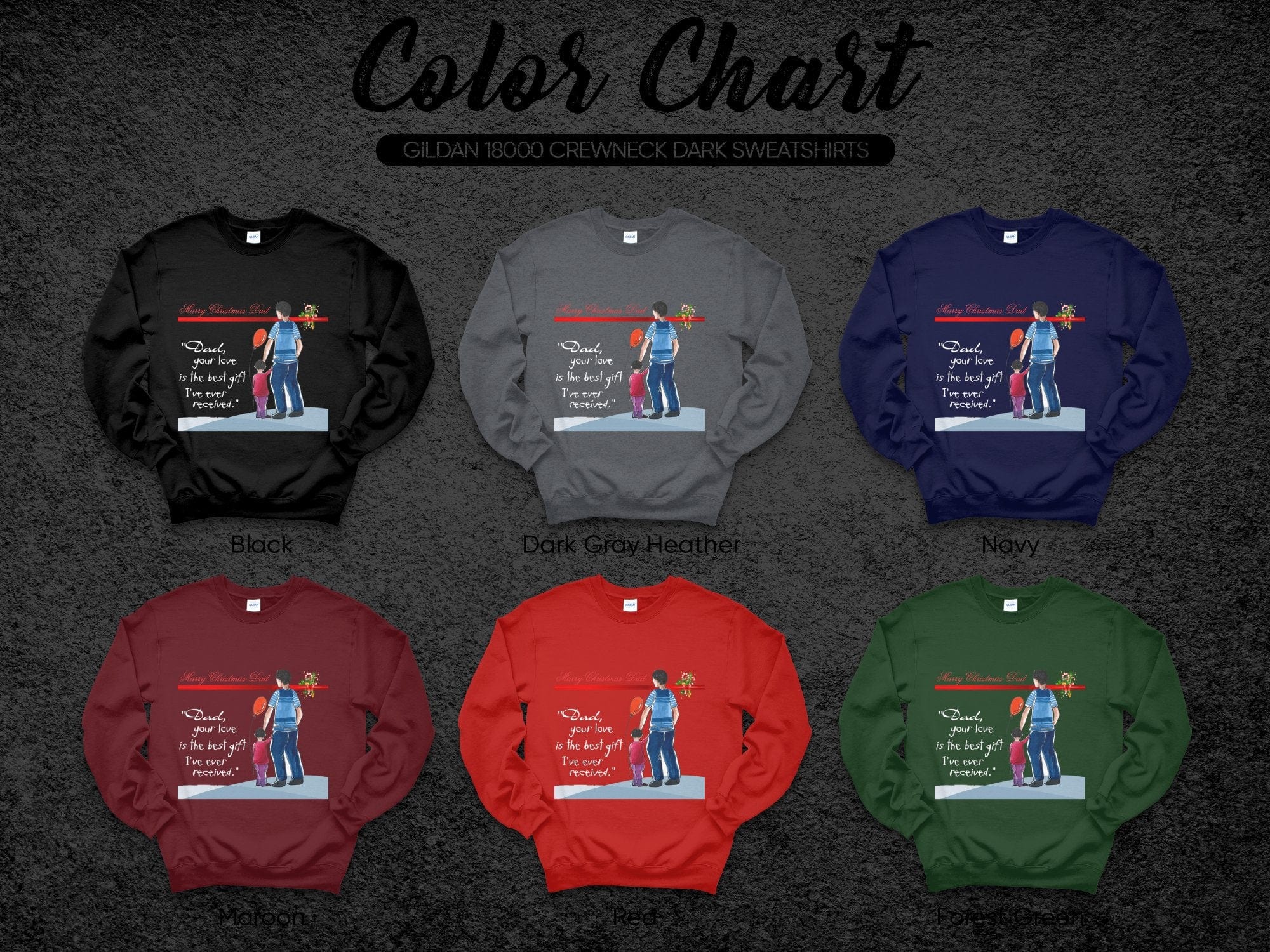 Printify Sweatshirt Daddy's Little Elves: A Christmas Blend of Love and Laughter-Unisex Heavy Blend™ Crewneck Sweatshirt