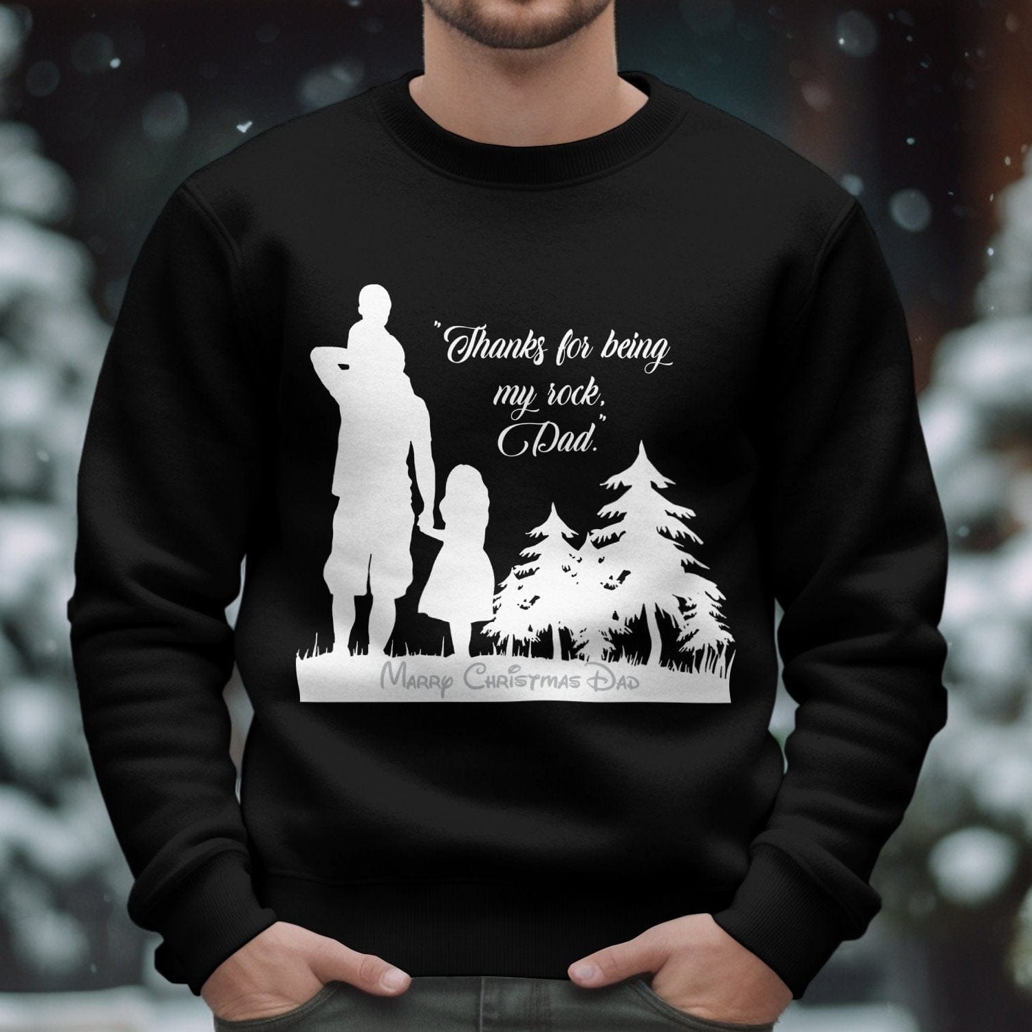Printify Sweatshirt Festive Hugs and Fatherly Love: A Holiday Sweatshirt Special-Unisex Heavy Blend™ Crewneck Sweatshirt