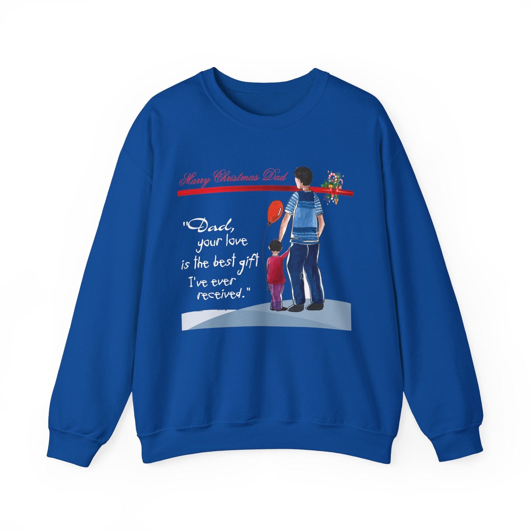 Printify Sweatshirt S / Royal Daddy's Little Elves: A Christmas Blend of Love and Laughter-Unisex Heavy Blend™ Crewneck Sweatshirt