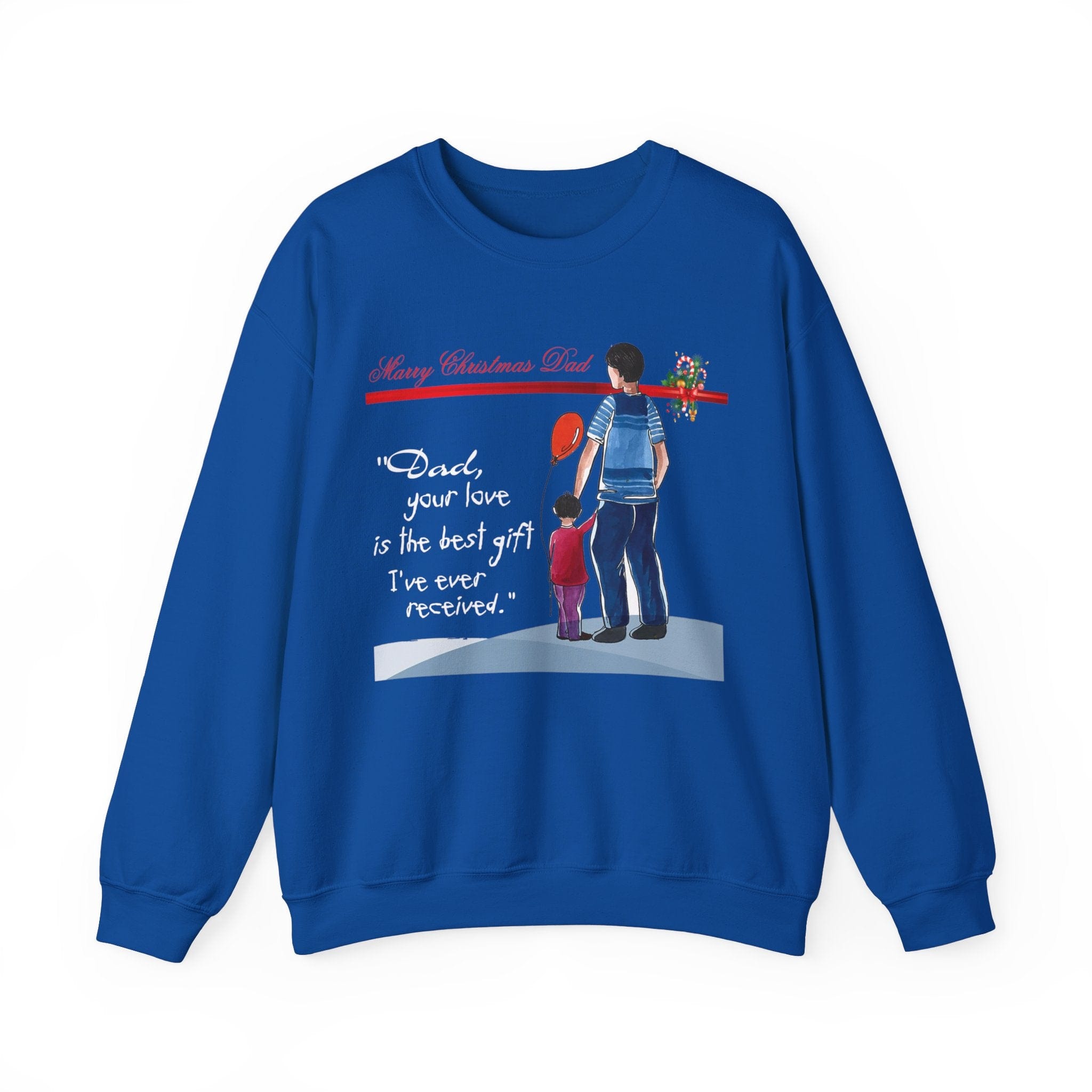 Printify Sweatshirt S / Royal Daddy's Little Elves: A Christmas Blend of Love and Laughter-Unisex Heavy Blend™ Crewneck Sweatshirt