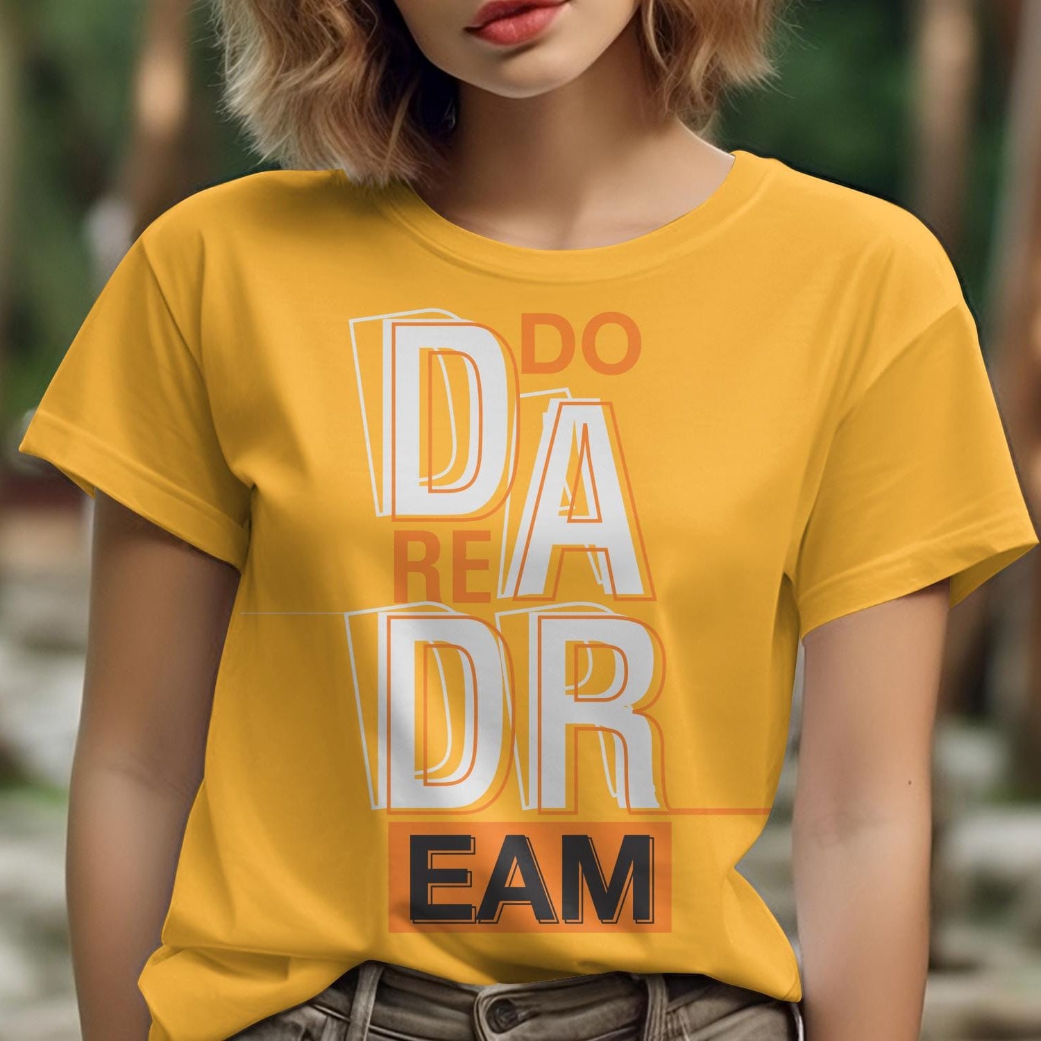 Printify T-Shirt Aspire Boldly: Exclusive 'Do Dare Dream' Tee by Sophie, Where Fashion Meets Ambition-Unisex Heavy Cotton Tee