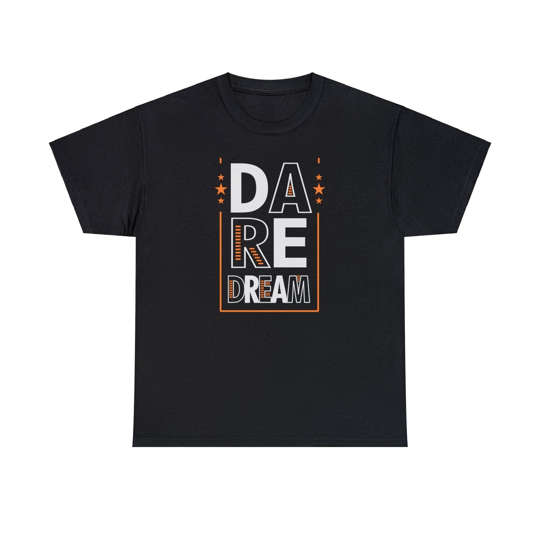 Printify T-Shirt Black / S Bold Ambitions, Brave Fashion: Dare to Dream Unisex Heavy Cotton Tee