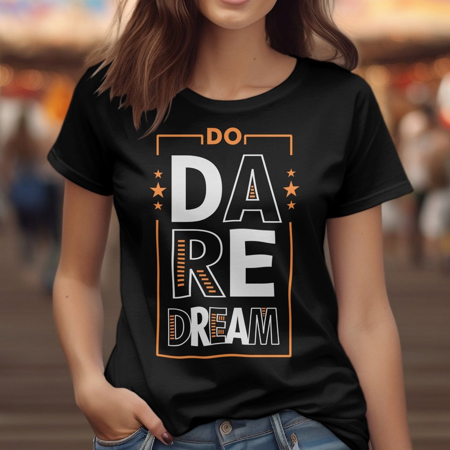 Printify T-Shirt Bold Ambitions, Brave Fashion: Dare to Dream Unisex Heavy Cotton Tee