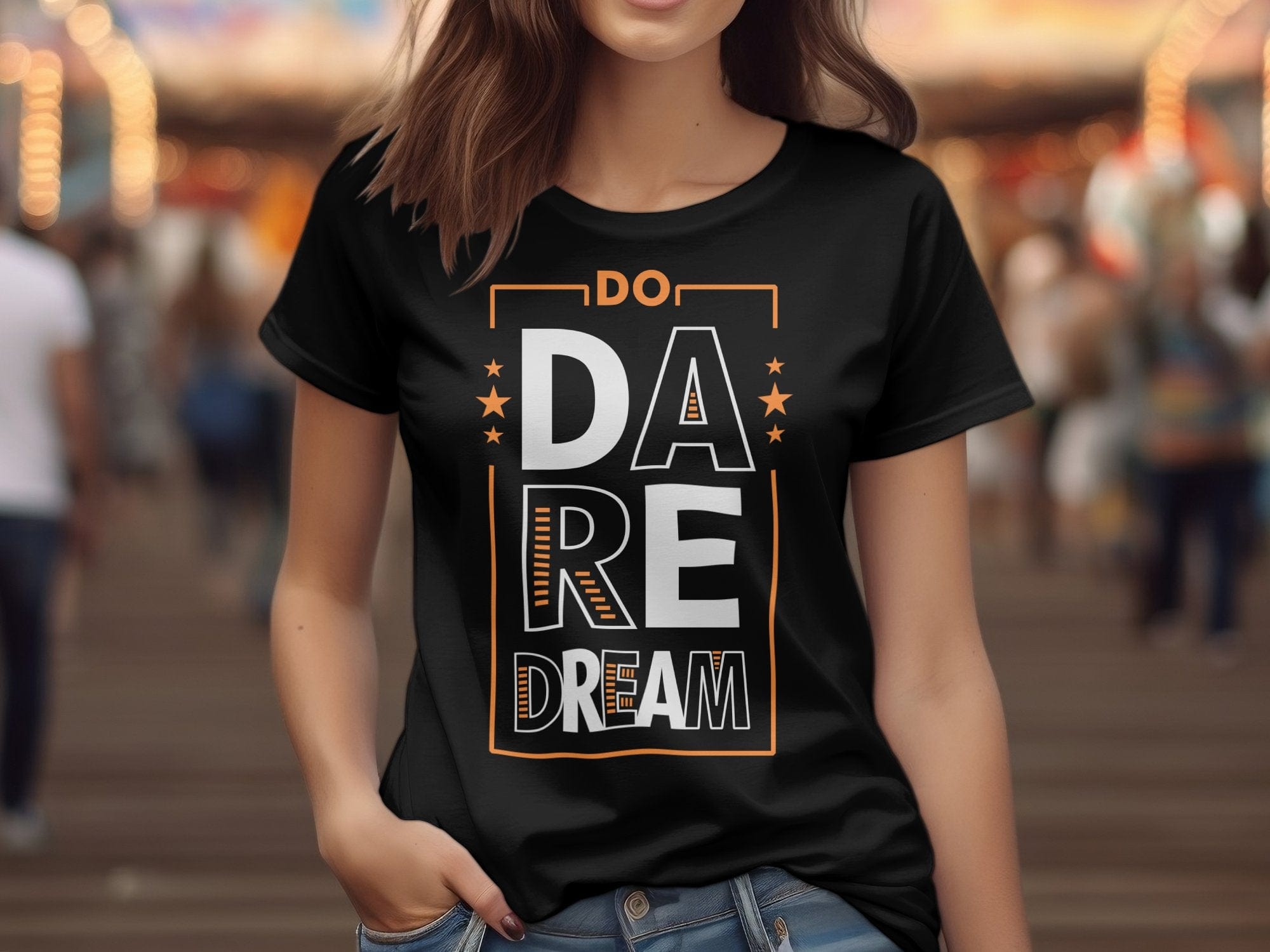 Printify T-Shirt Bold Ambitions, Brave Fashion: Dare to Dream Unisex Heavy Cotton Tee