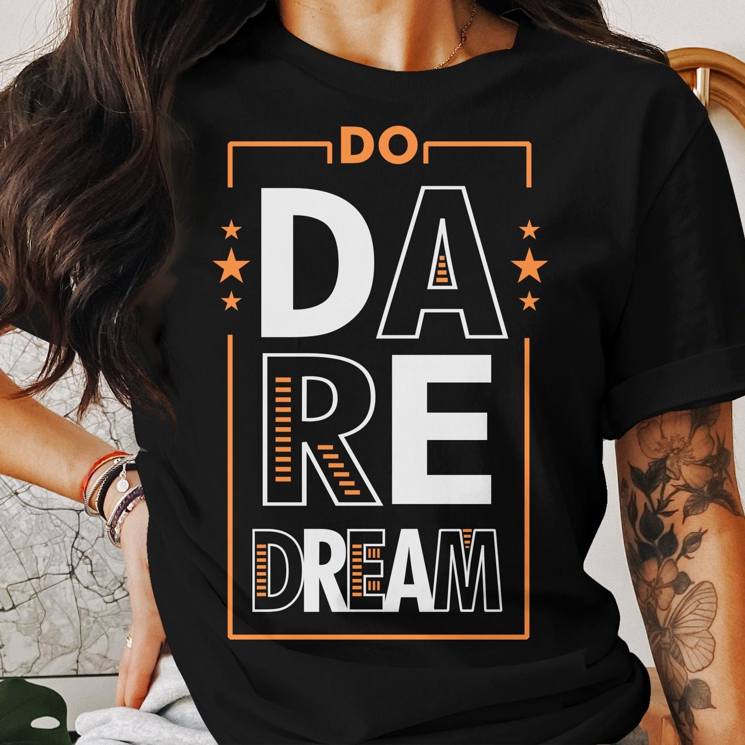 Printify T-Shirt Bold Ambitions, Brave Fashion: Dare to Dream Unisex Heavy Cotton Tee