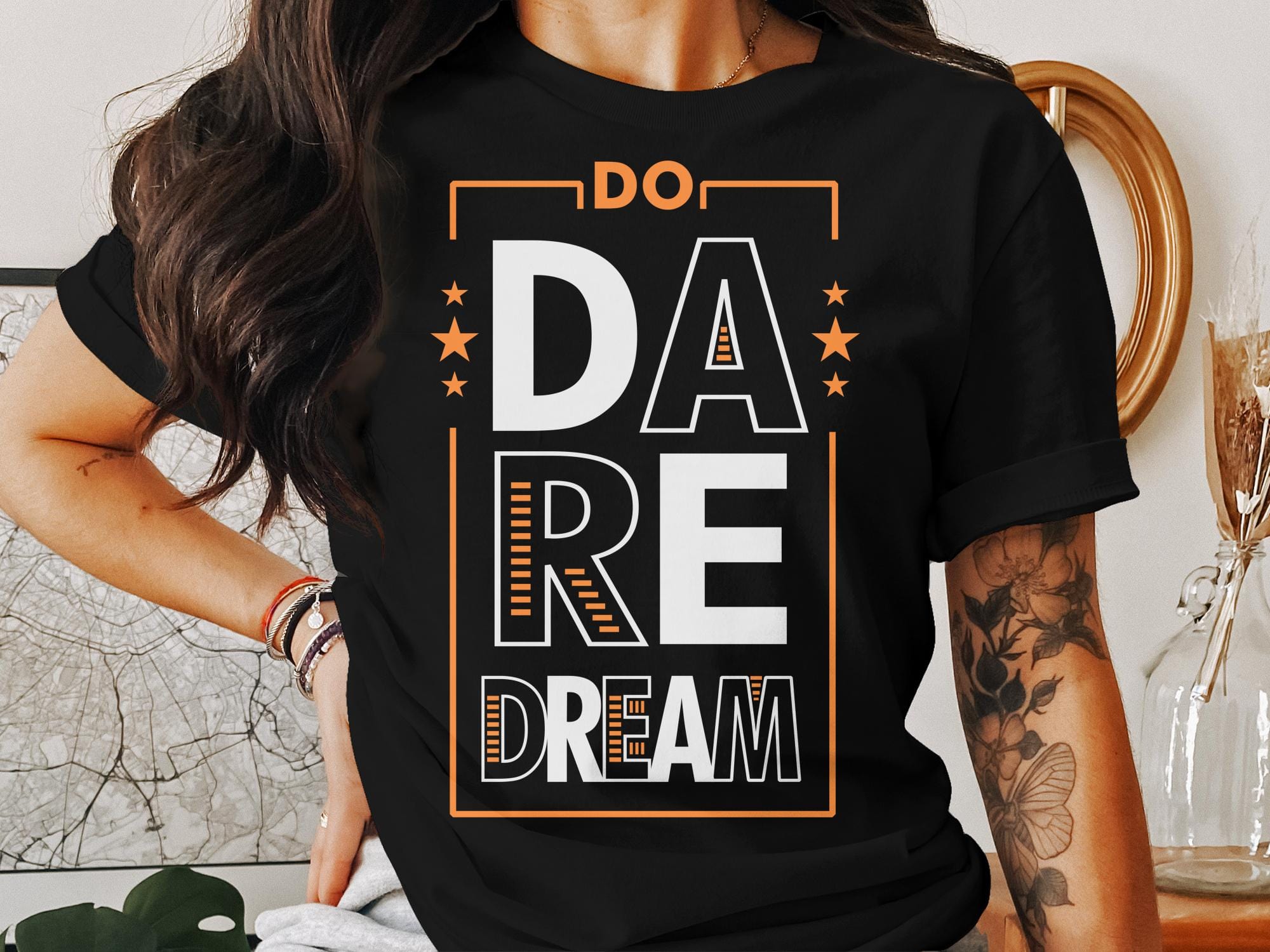 Printify T-Shirt Bold Ambitions, Brave Fashion: Dare to Dream Unisex Heavy Cotton Tee