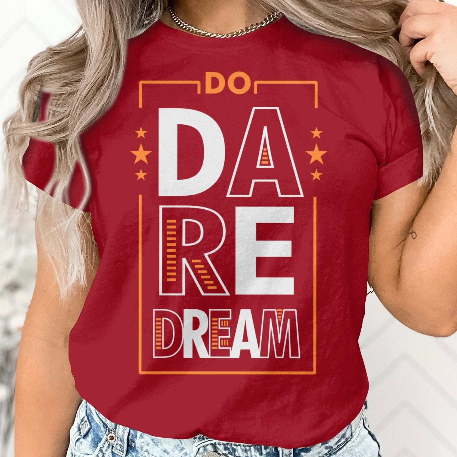 Printify T-Shirt Bold Ambitions, Brave Fashion: Dare to Dream Unisex Heavy Cotton Tee