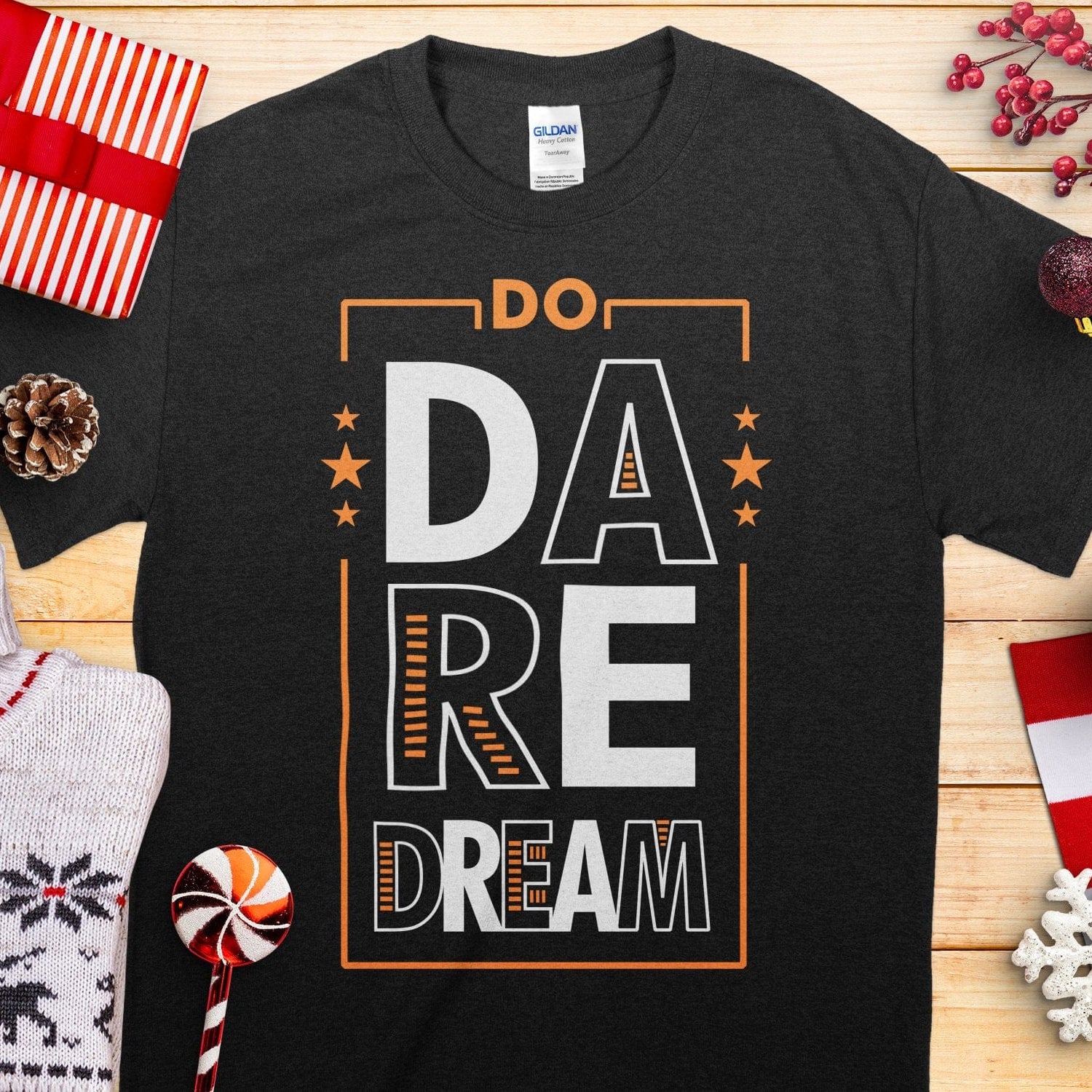 Printify T-Shirt Bold Ambitions, Brave Fashion: Dare to Dream Unisex Heavy Cotton Tee