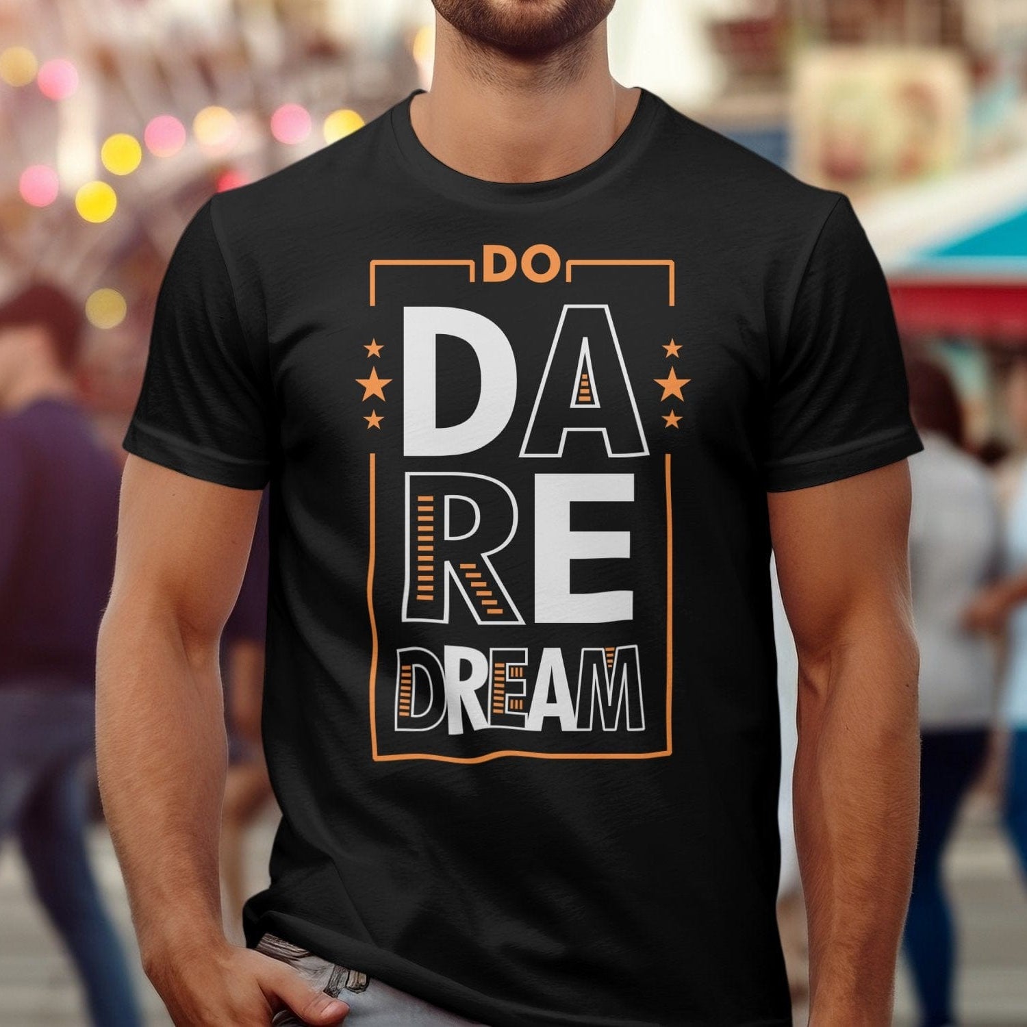 Printify T-Shirt Bold Ambitions, Brave Fashion: Dare to Dream Unisex Heavy Cotton Tee