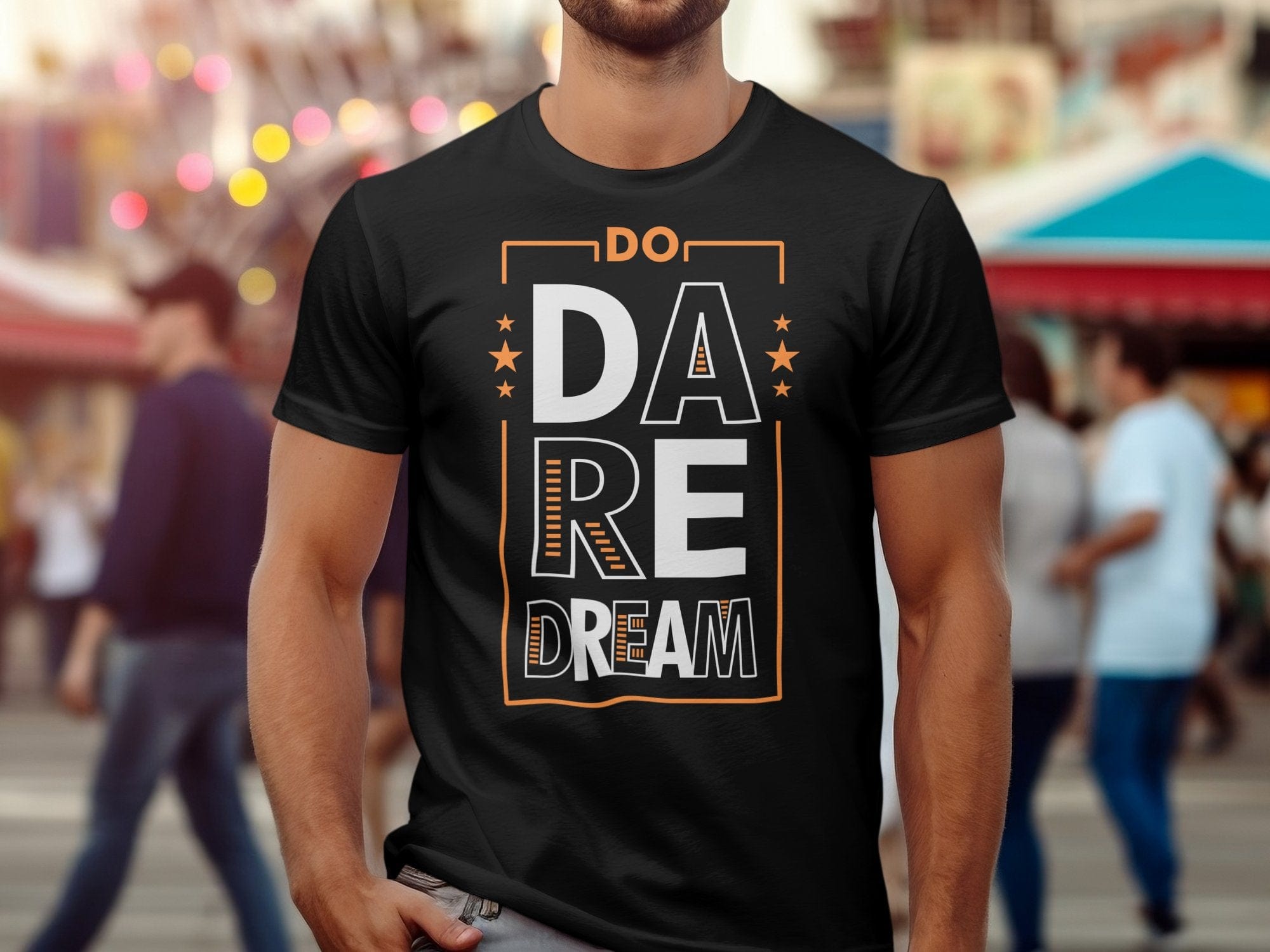 Printify T-Shirt Bold Ambitions, Brave Fashion: Dare to Dream Unisex Heavy Cotton Tee