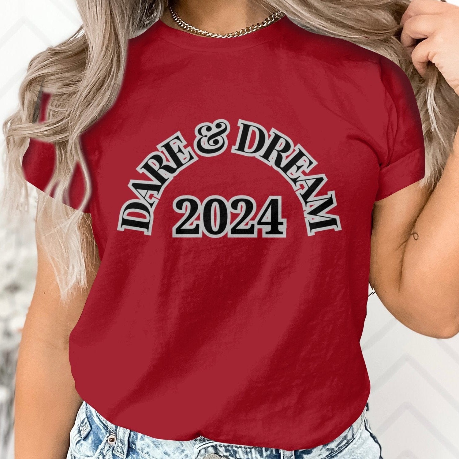 Printify T-Shirt Dare & Dream 2024 designed Unisex Heavy Cotton Tee