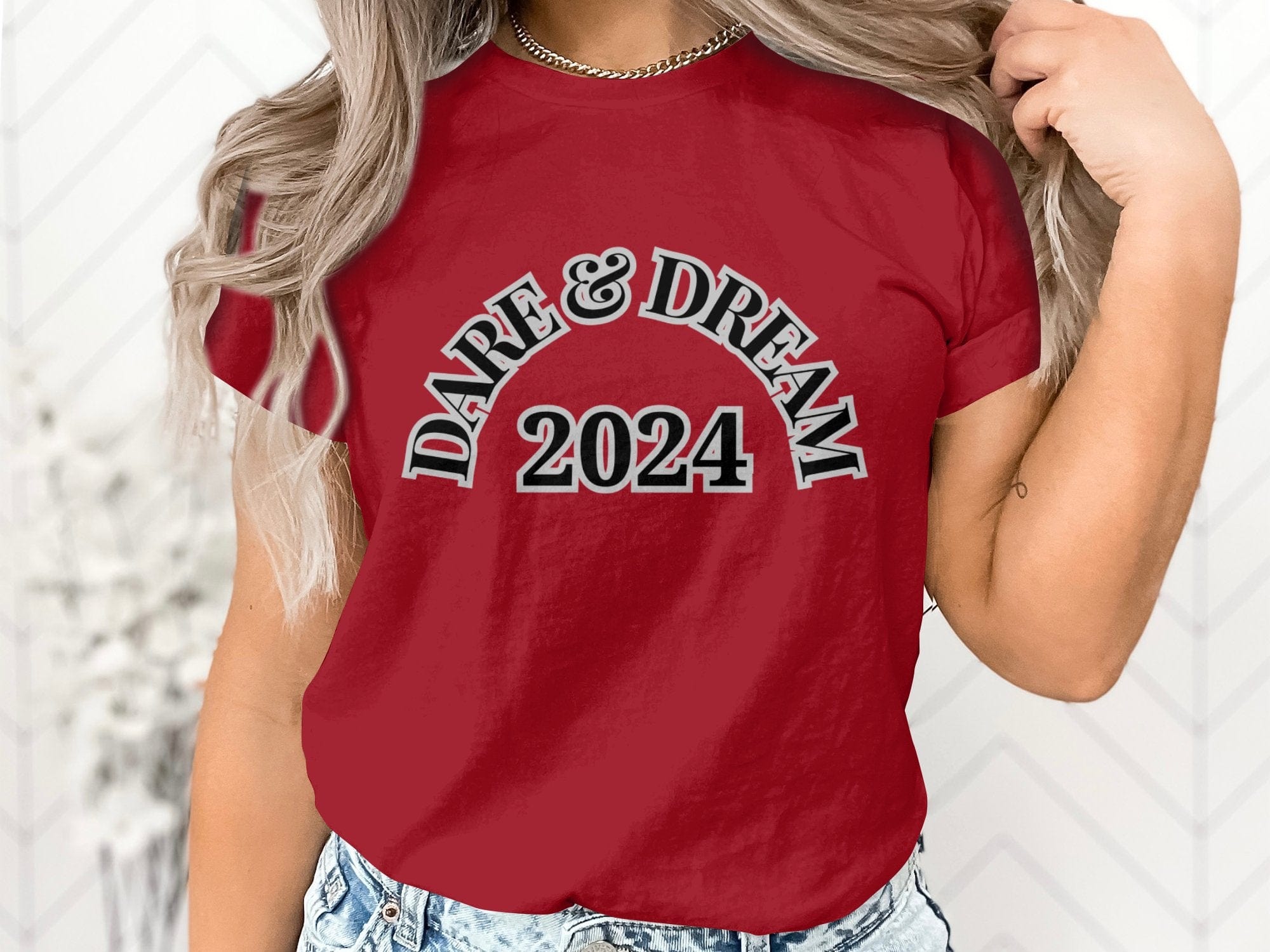 Printify T-Shirt Dare & Dream 2024 designed Unisex Heavy Cotton Tee