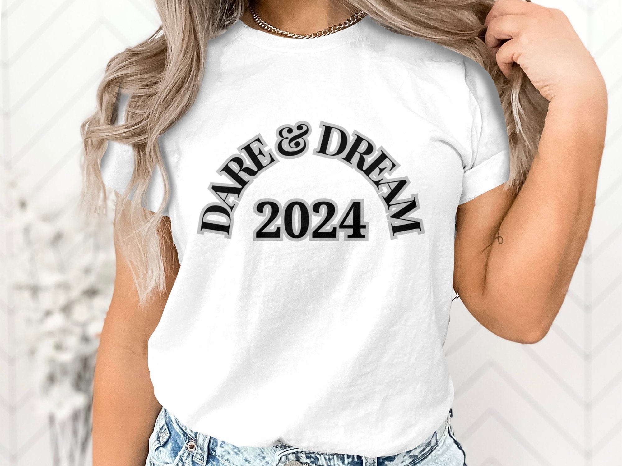 Printify T-Shirt Dare & Dream 2024 designed Unisex Heavy Cotton Tee