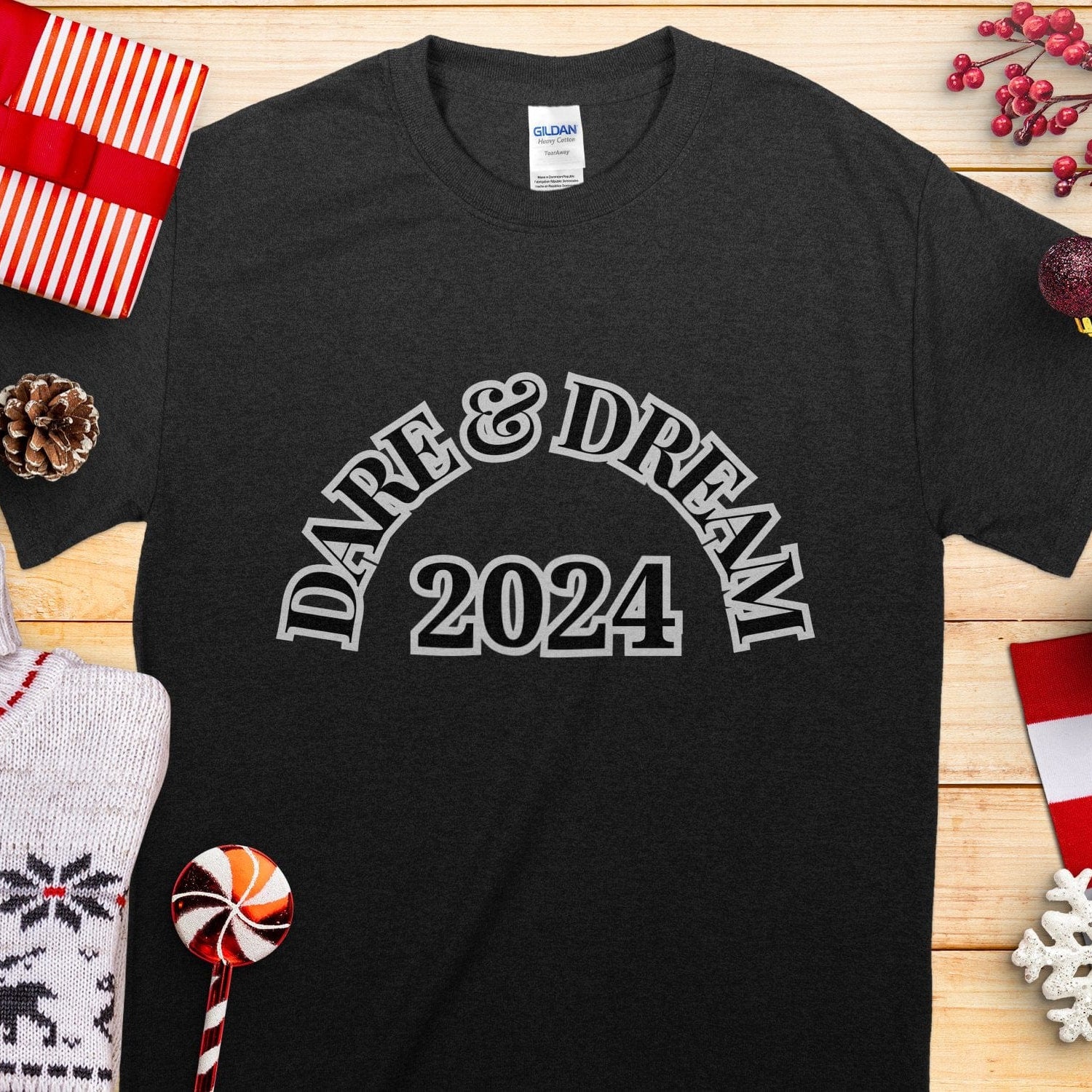 Printify T-Shirt Dare & Dream 2024 designed Unisex Heavy Cotton Tee