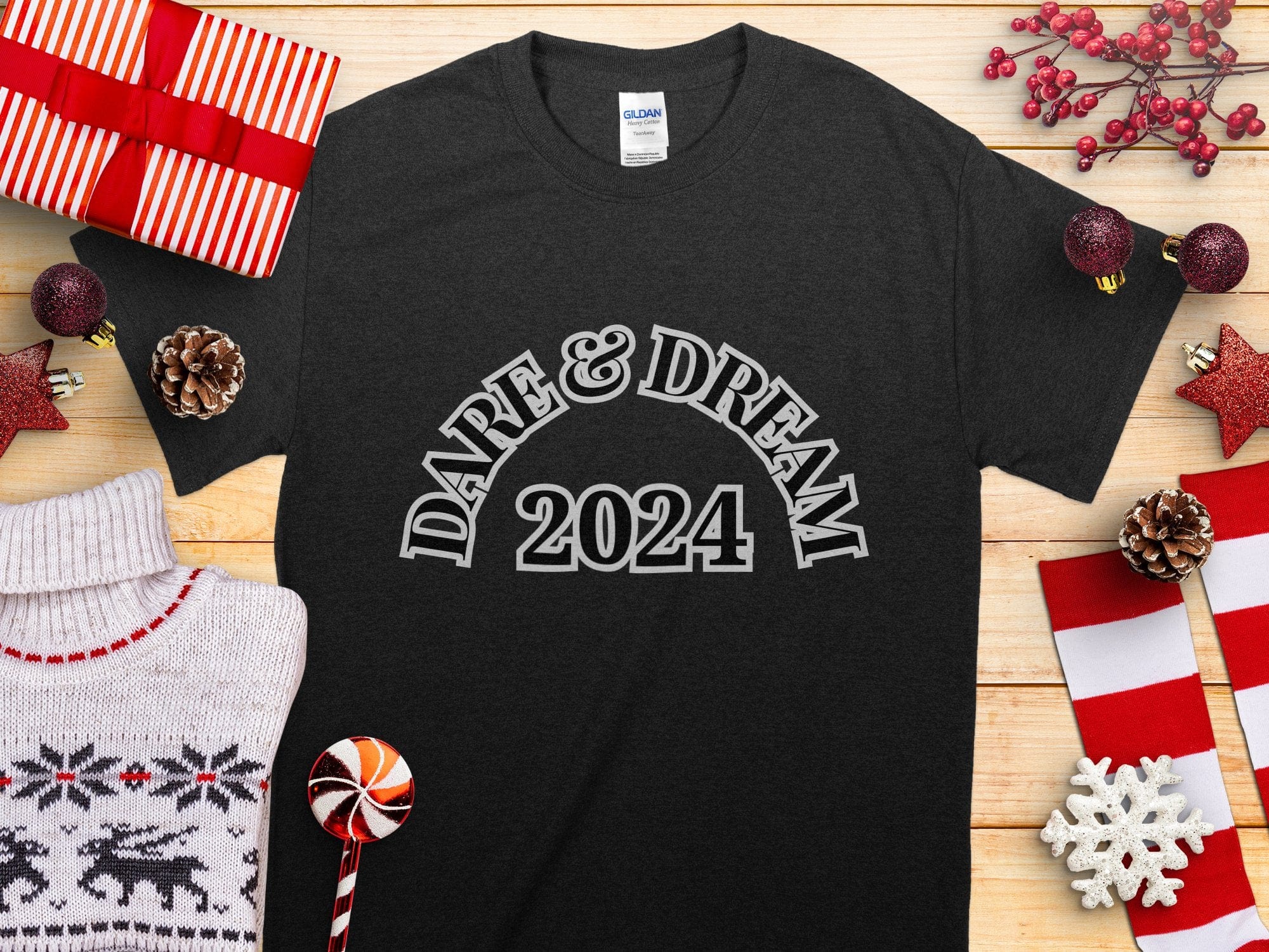 Printify T-Shirt Dare & Dream 2024 designed Unisex Heavy Cotton Tee