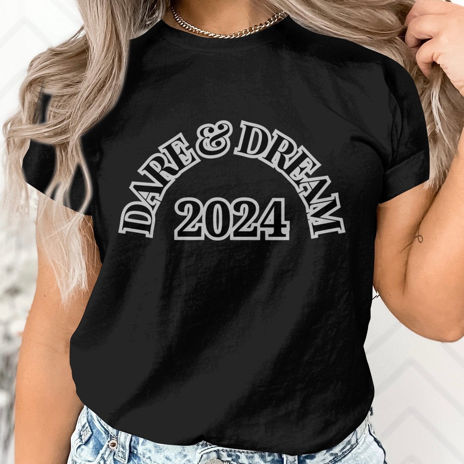 Printify T-Shirt Dare & Dream 2024 designed Unisex Heavy Cotton Tee