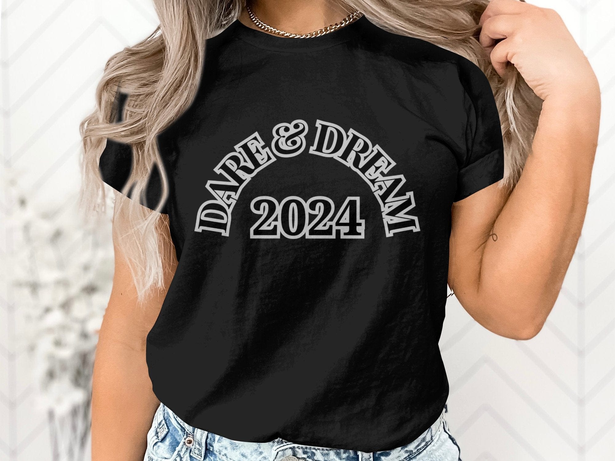 Printify T-Shirt Dare & Dream 2024 designed Unisex Heavy Cotton Tee