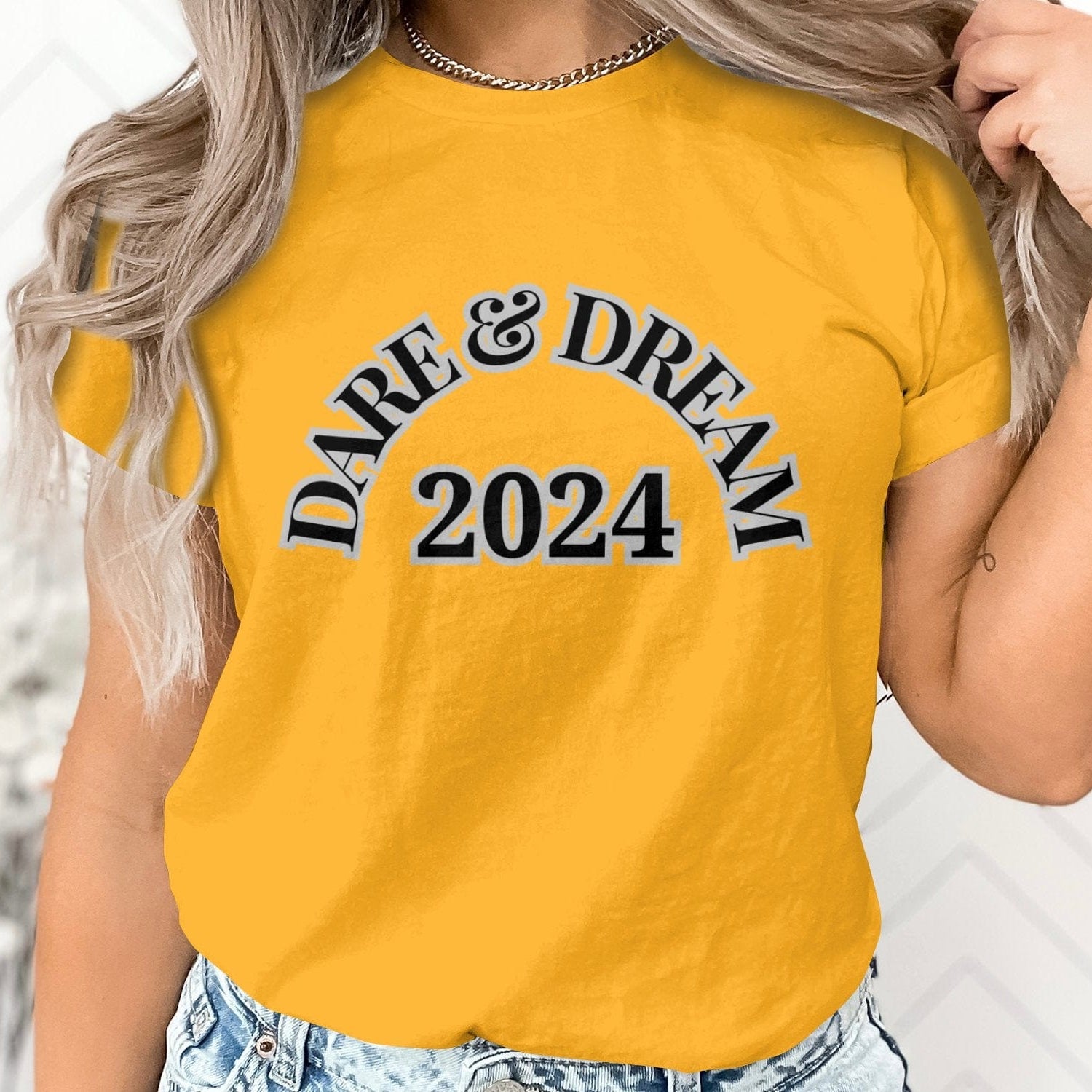 Printify T-Shirt Dare & Dream 2024 designed Unisex Heavy Cotton Tee