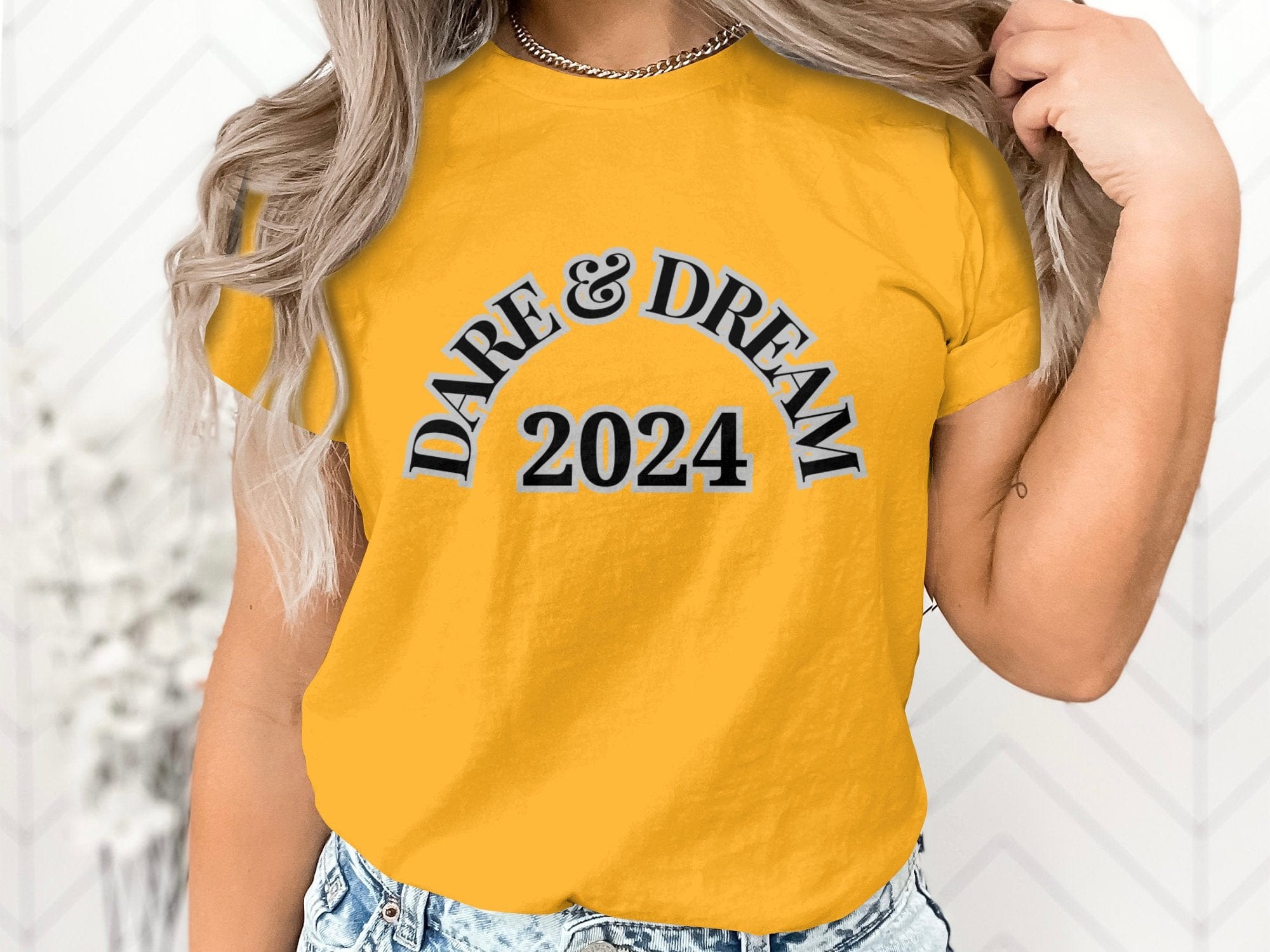 Printify T-Shirt Dare & Dream 2024 designed Unisex Heavy Cotton Tee