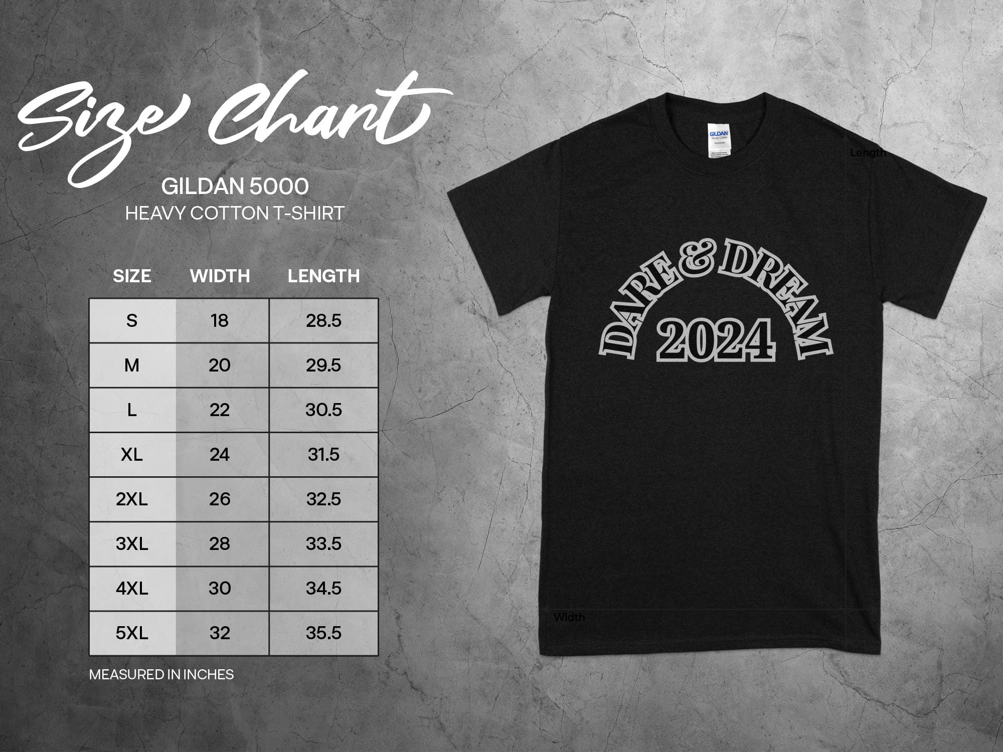 Printify T-Shirt Dare & Dream 2024 designed Unisex Heavy Cotton Tee