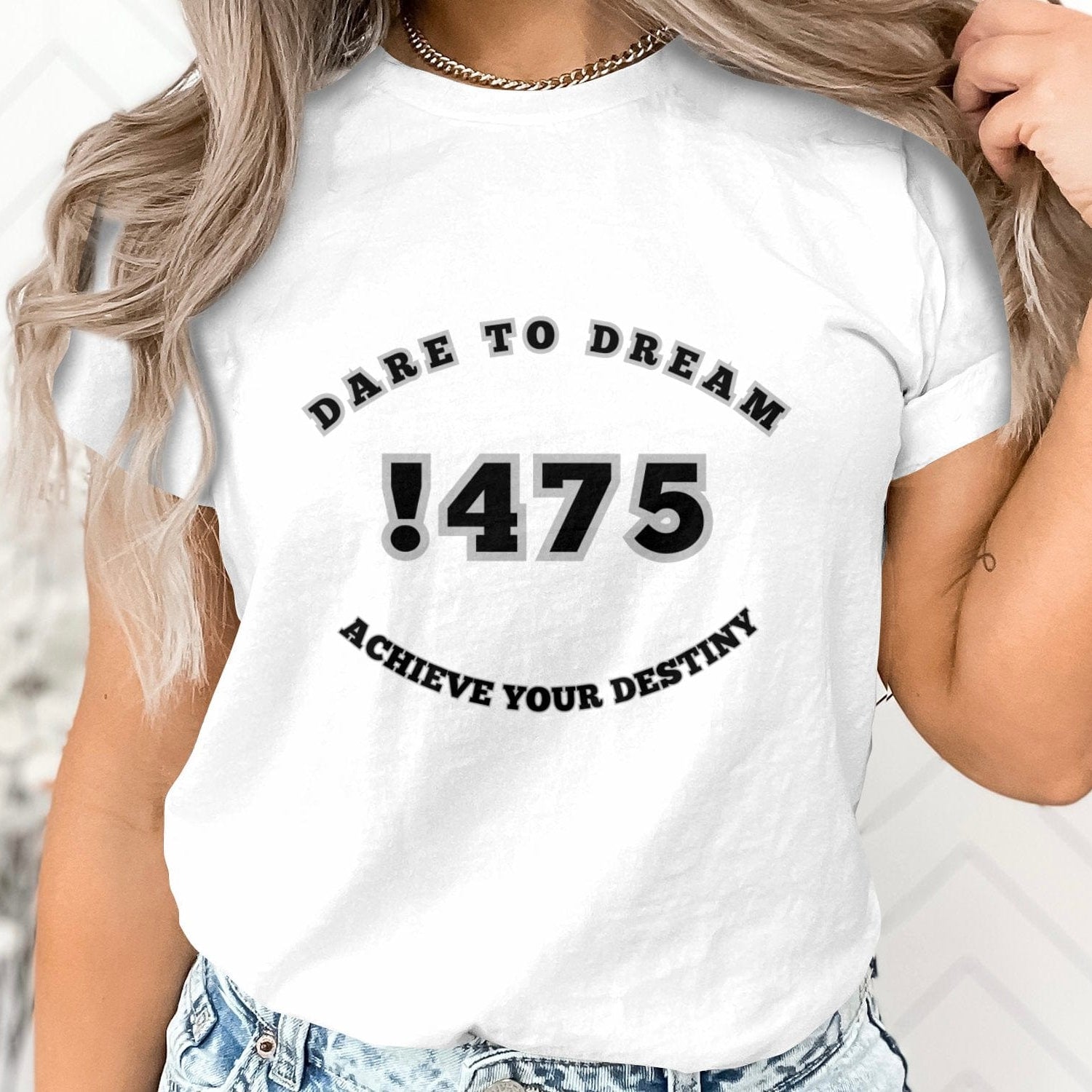 Printify T-Shirt Dare to Dream achieve your destiny designed Unisex Heavy Cotton Tee
