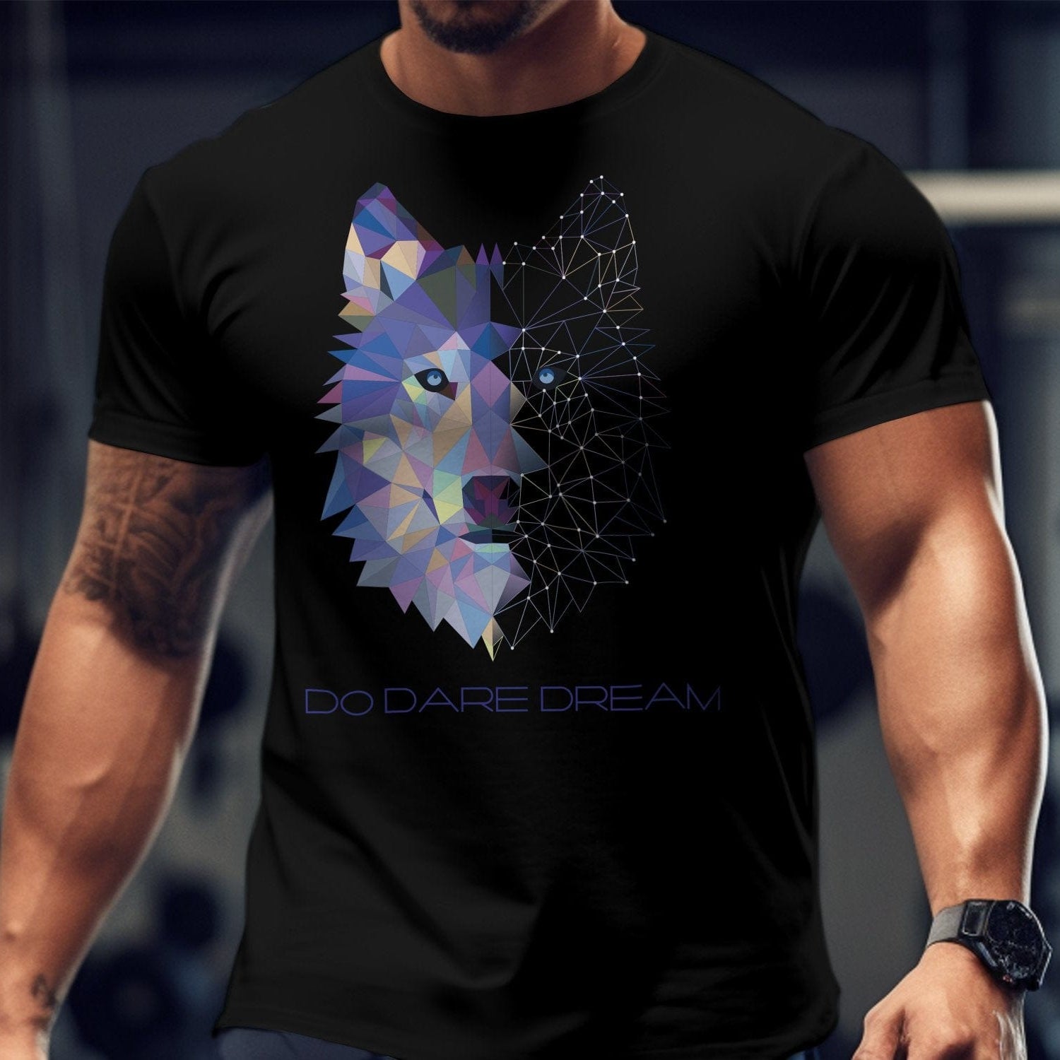 Printify T-Shirt Dare to Dream: Wolf-Inspired T-Shirt for Fearless Fashion Enthusiasts
