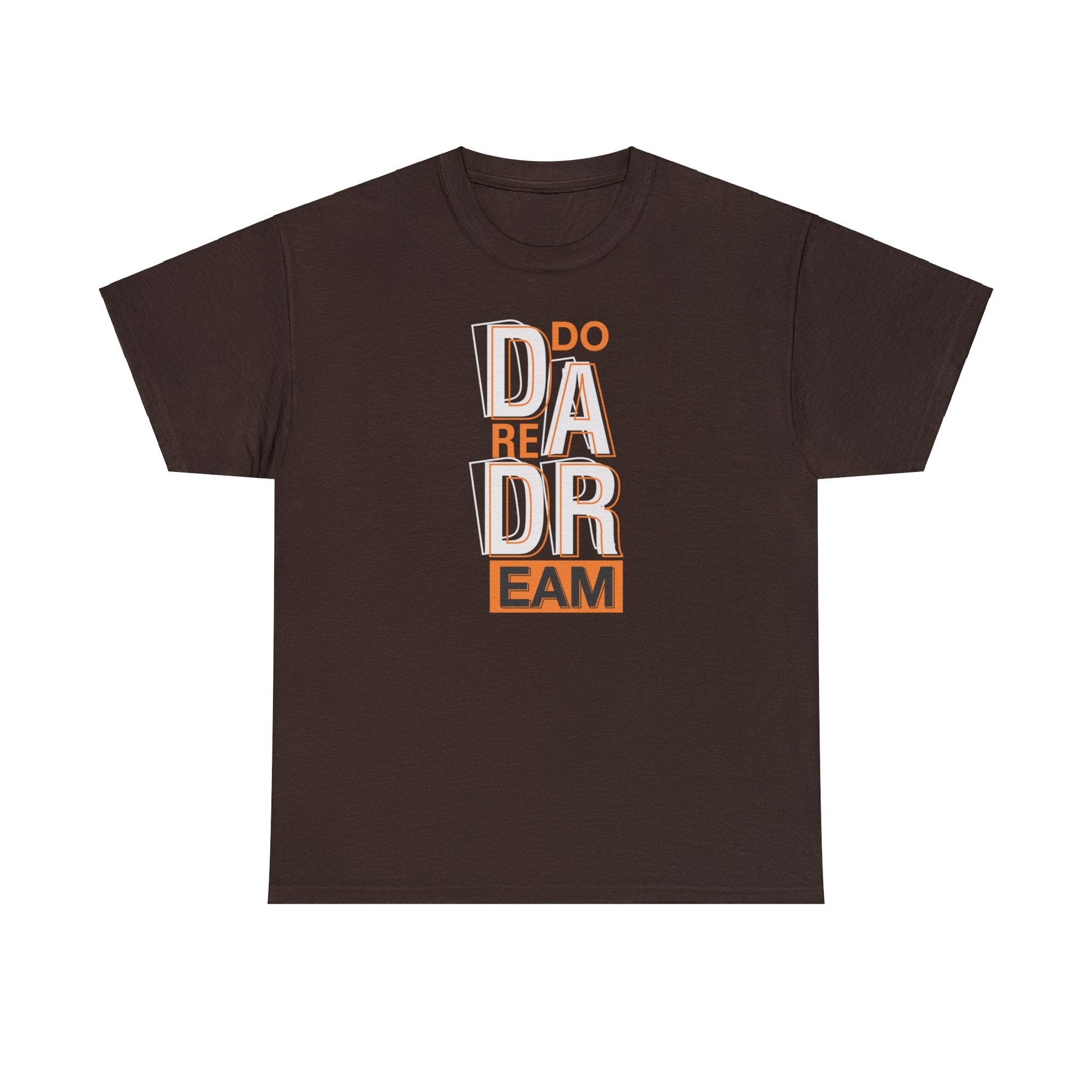 Printify T-Shirt Dark Chocolate / S Aspire Boldly: Exclusive 'Do Dare Dream' Tee by Sophie, Where Fashion Meets Ambition-Unisex Heavy Cotton Tee