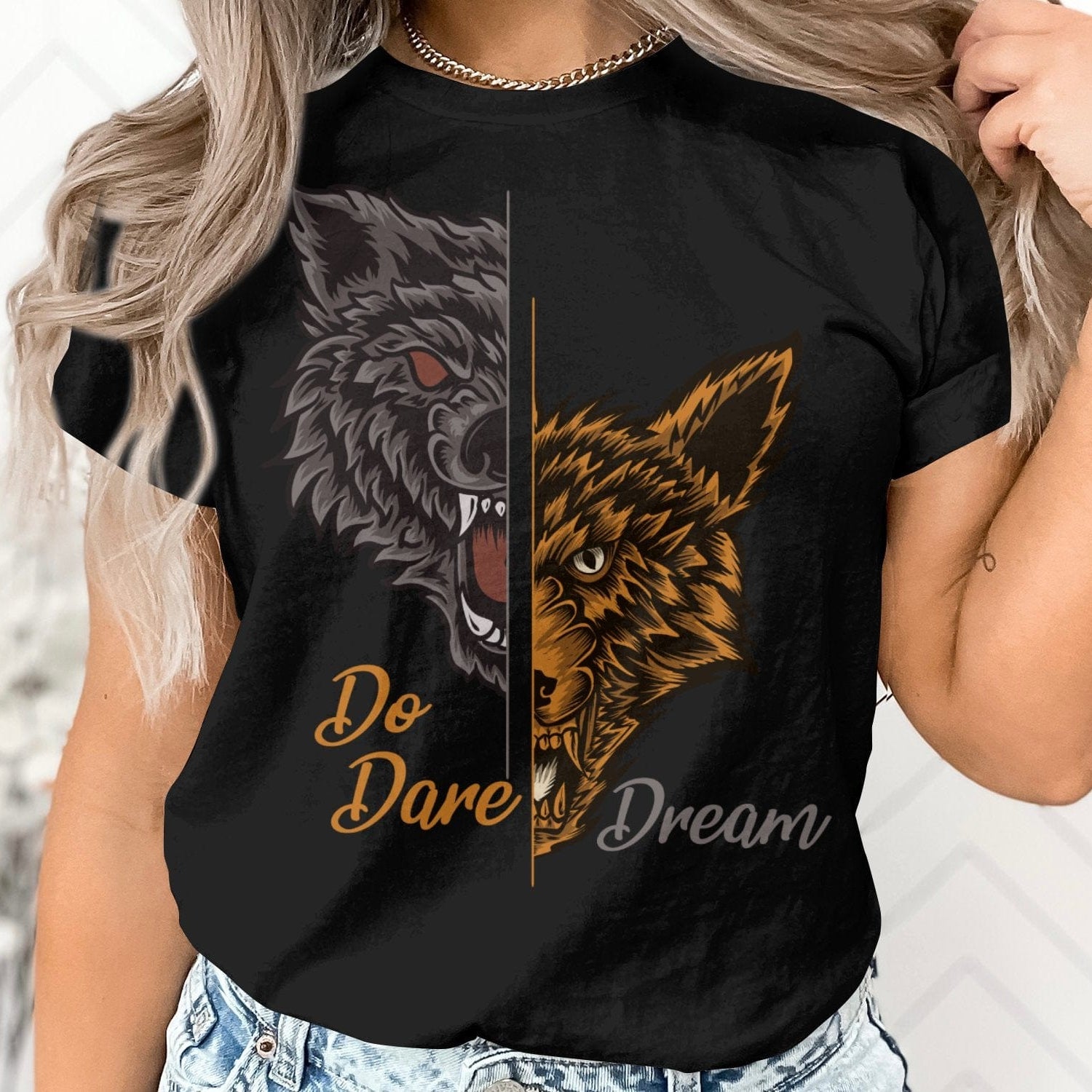 Printify T-Shirt Fearless Fashion: 'Do Dare Dream' T-Shirt by Sophie, Where Dreams and Style Converge Seamlessly- Unisex Heavy Cotton Tee