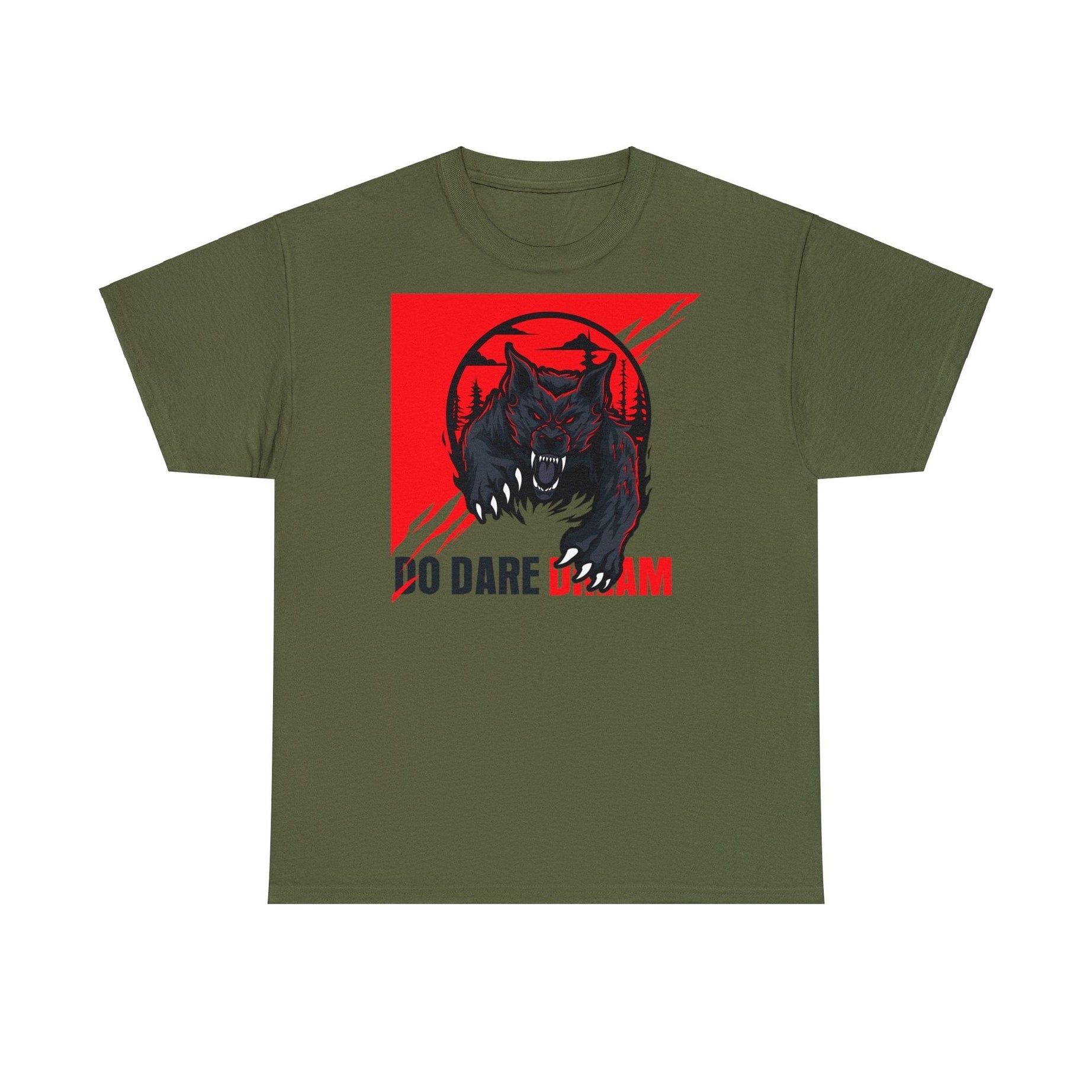 Printify T-Shirt Military Green / S Unisex Heavy Cotton Tee shirt with Fearless Motivational quotes