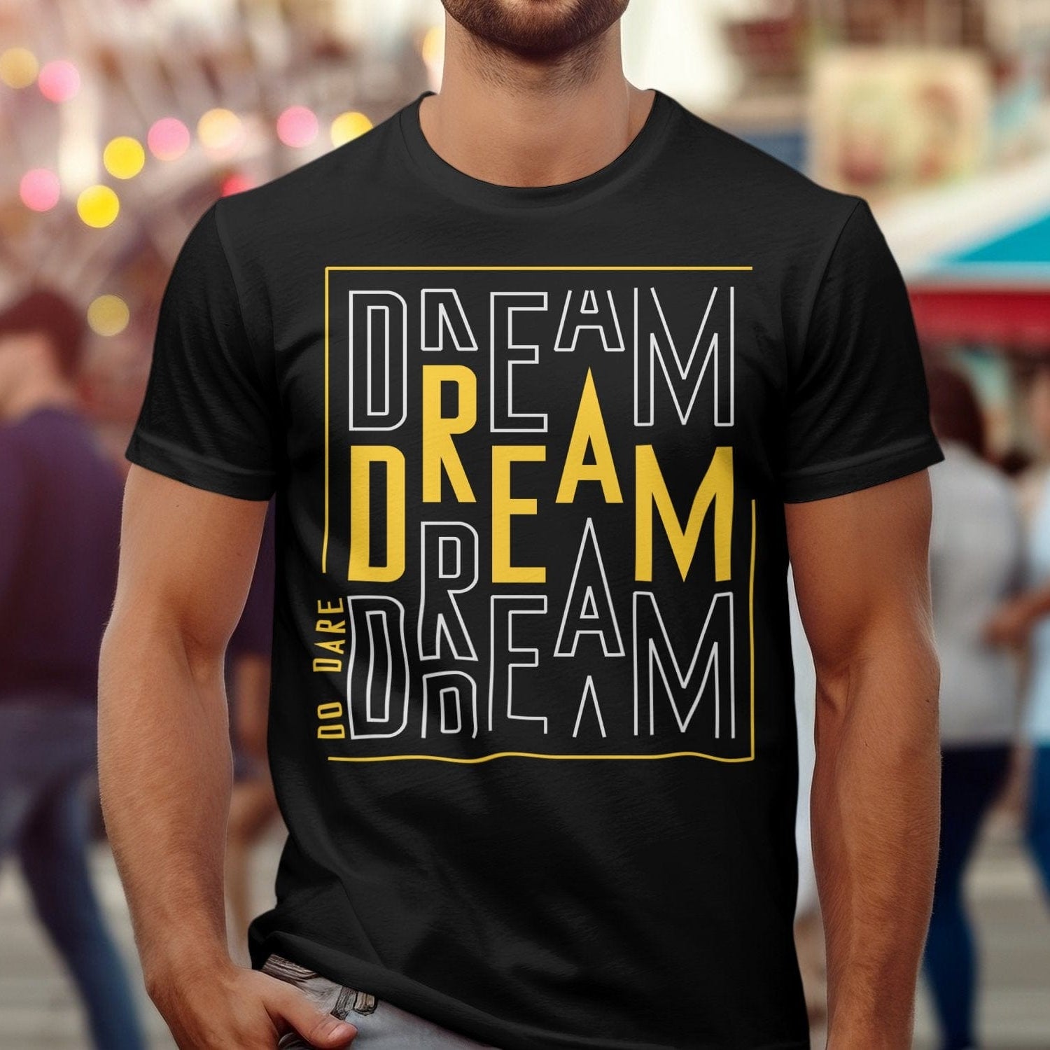 Printify T-Shirt Outstanding Printed design of Do Dare Dream Unisex Heavy Cotton Tee
