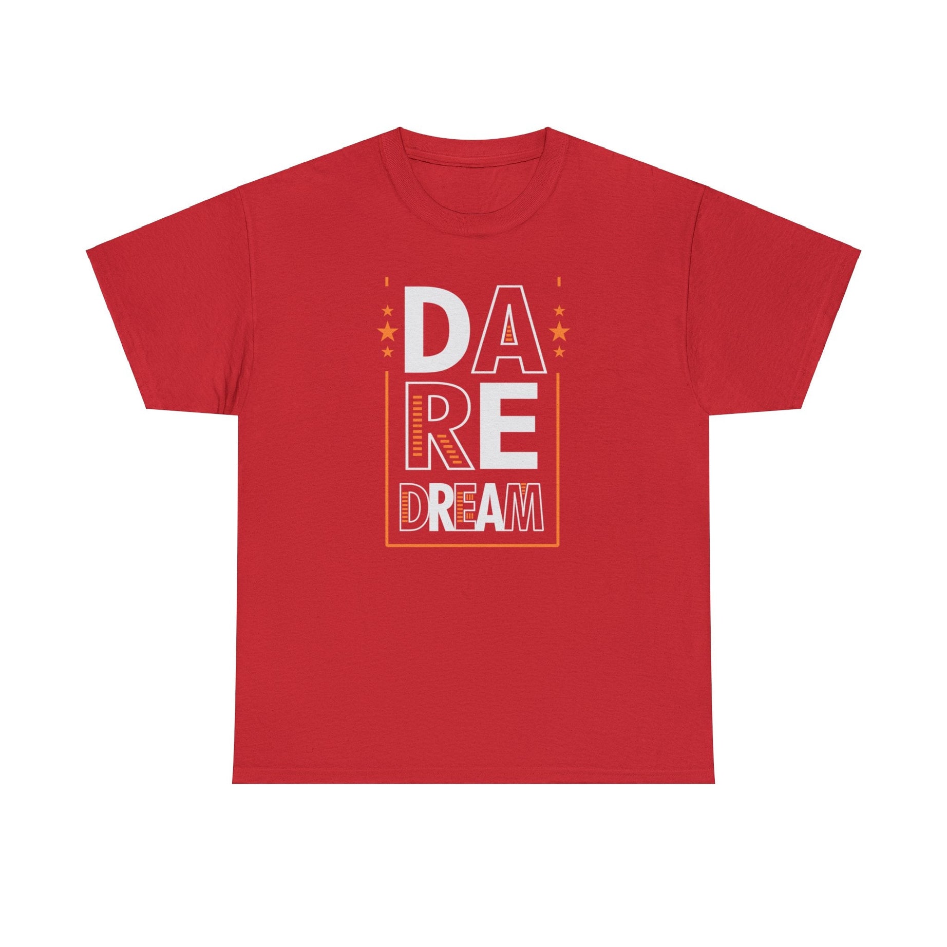 Printify T-Shirt Red / S Bold Ambitions, Brave Fashion: Dare to Dream Unisex Heavy Cotton Tee