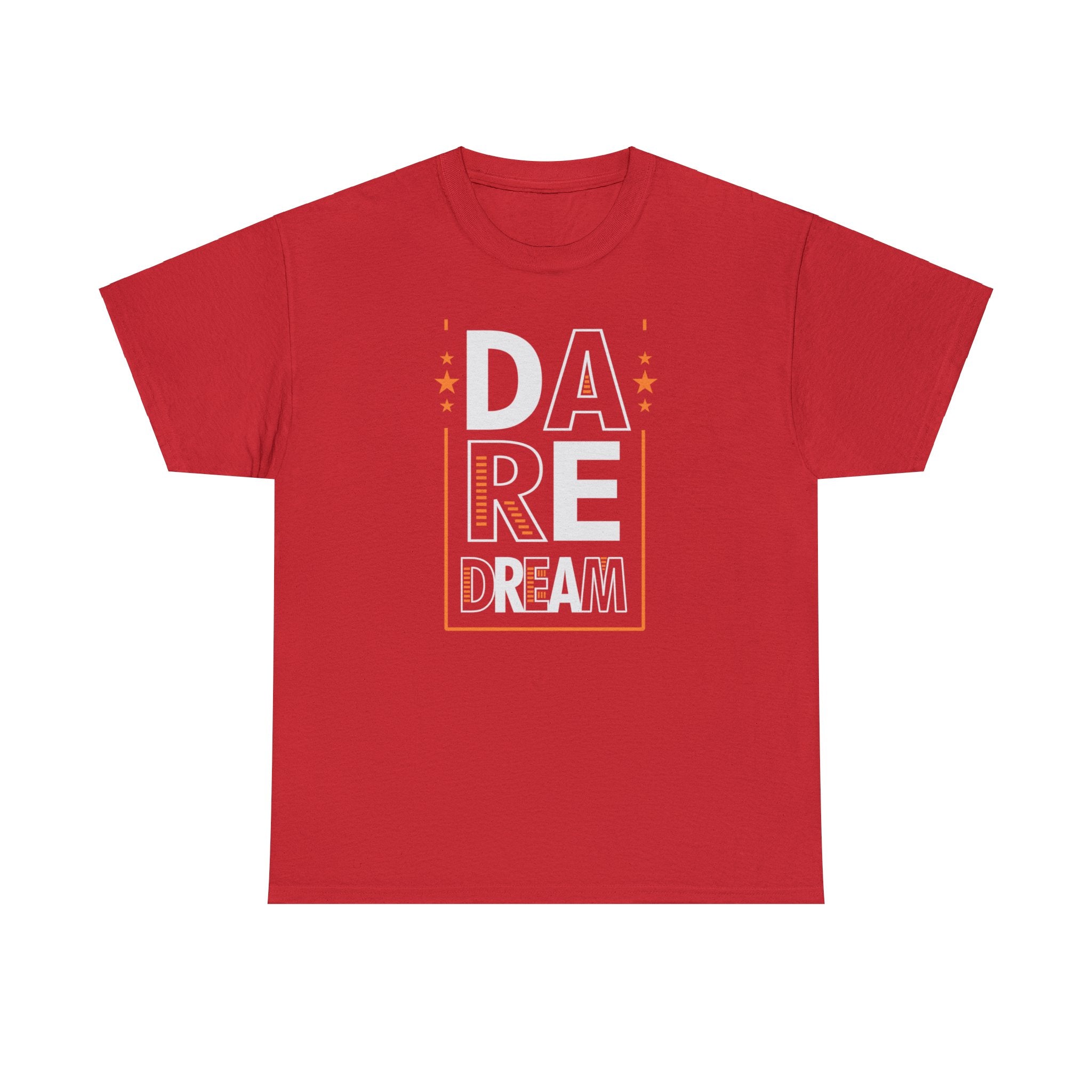 Printify T-Shirt Red / S Bold Ambitions, Brave Fashion: Dare to Dream Unisex Heavy Cotton Tee