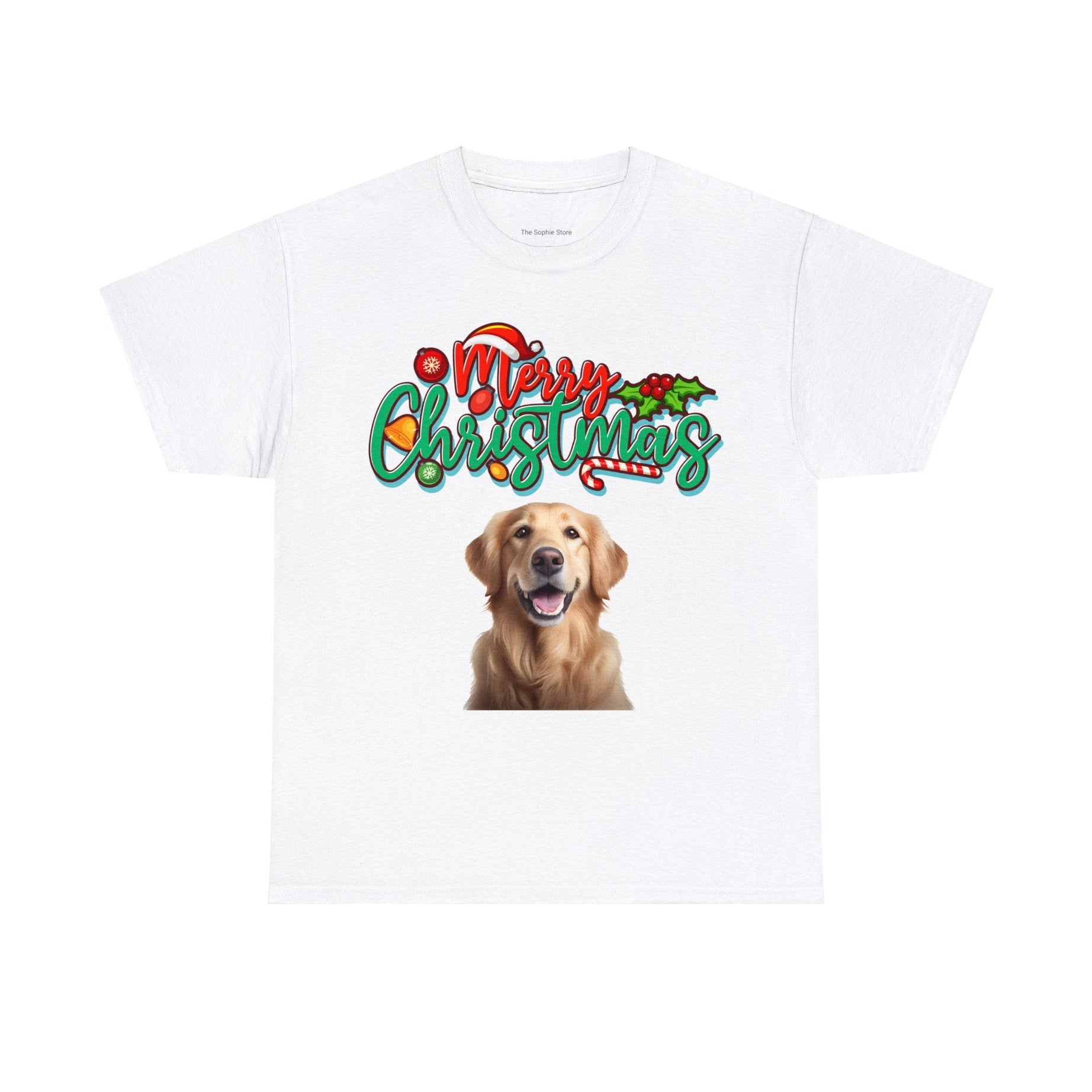 Printify T-Shirt Unisex Heavy Cotton Tee with Merry Christmas, Britannia! text