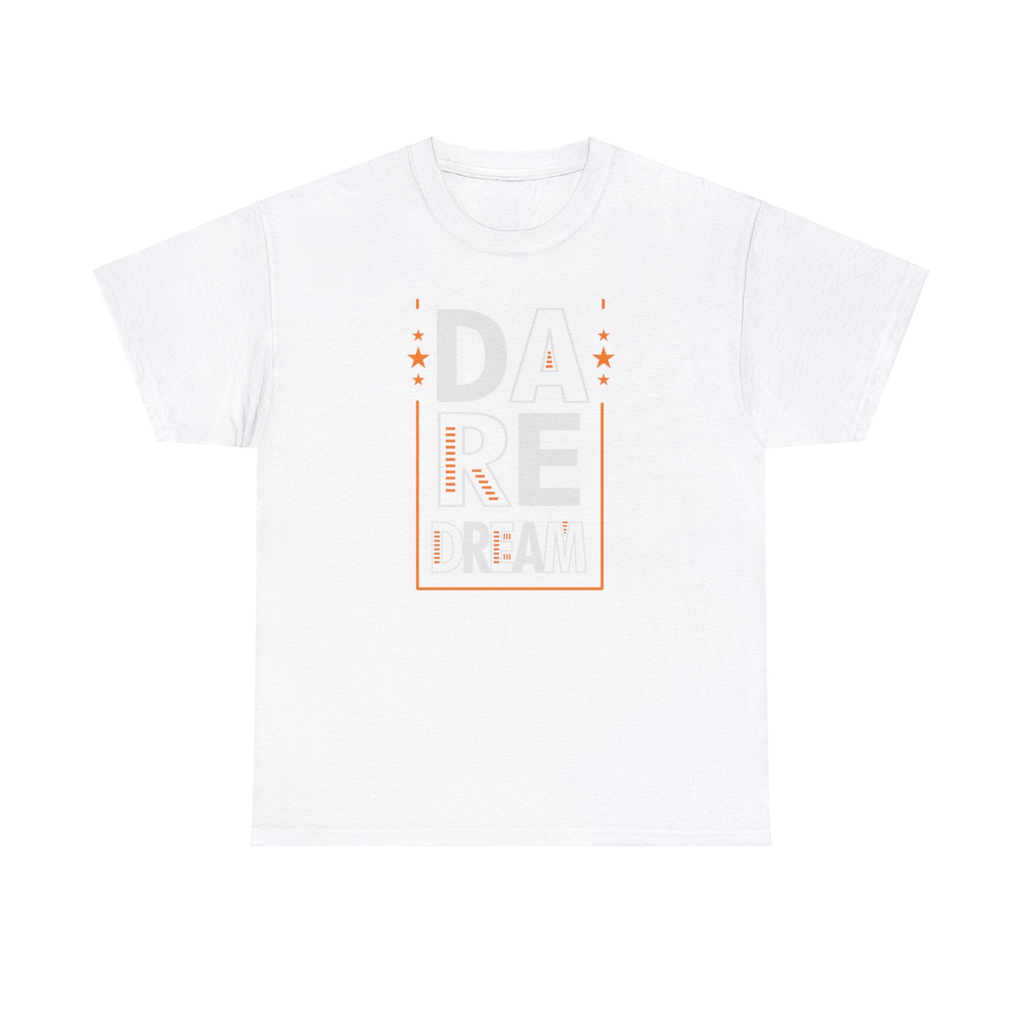 Printify T-Shirt White / S Bold Ambitions, Brave Fashion: Dare to Dream Unisex Heavy Cotton Tee